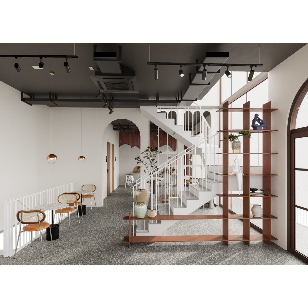 Coffee Shop Interior 3D Model – Low Poly Cafe Design for Visualization - View 9