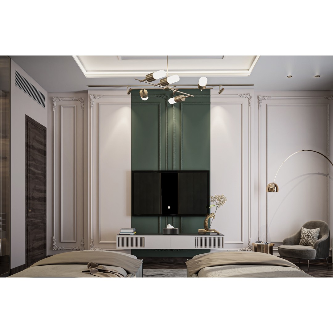 Luxurious Double Bedroom 3D Model – Neo-Classic Interior, 3Ds Max - View 5