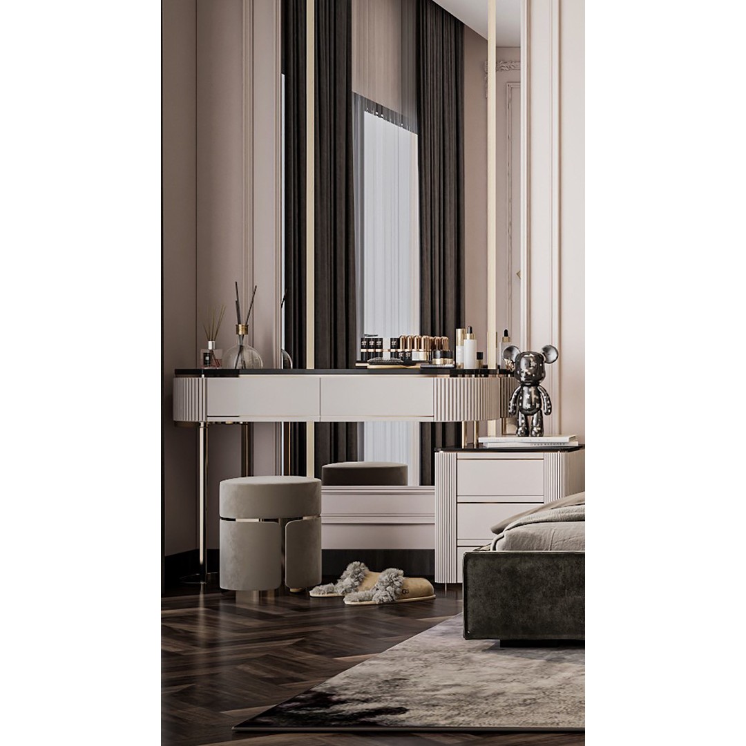 Luxurious Double Bedroom 3D Model – Neo-Classic Interior, 3Ds Max - View 6
