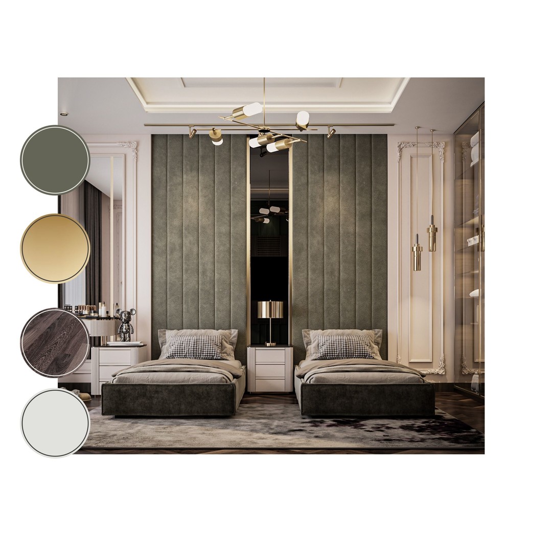 Luxurious Double Bedroom 3D Model – Neo-Classic Interior, 3Ds Max - View 8