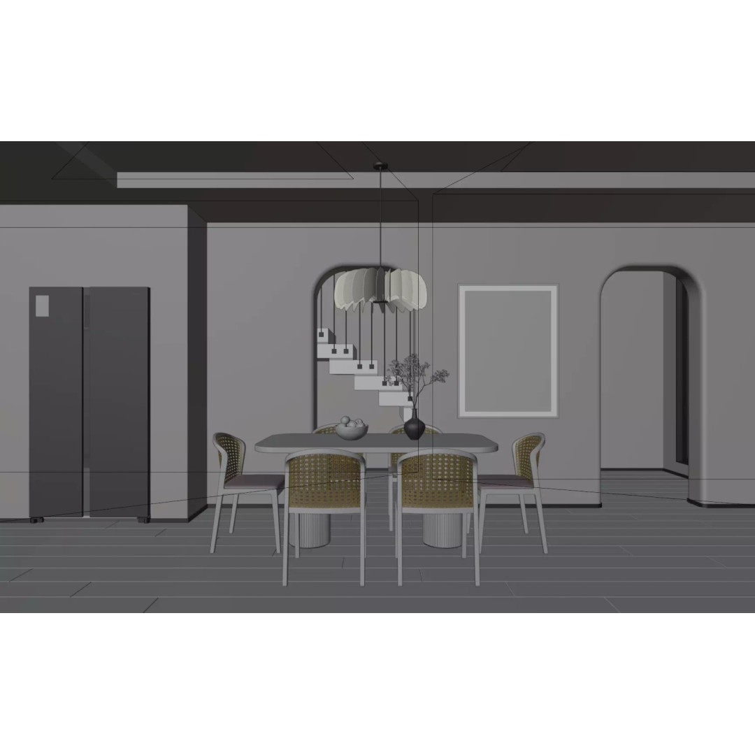 Nordic Log-Style Restaurant 3D Model – High-Definition Textures, FBX, OBJ - View 5