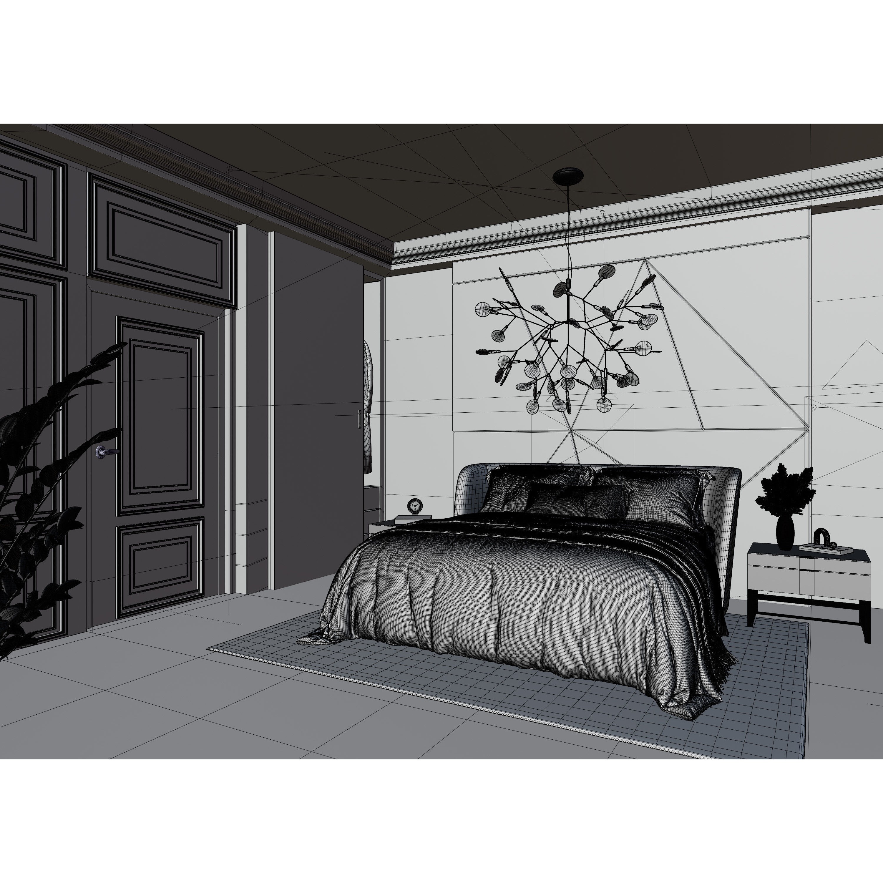 Photorealistic Bedroom Scene - Optimized 3D Model - View 11