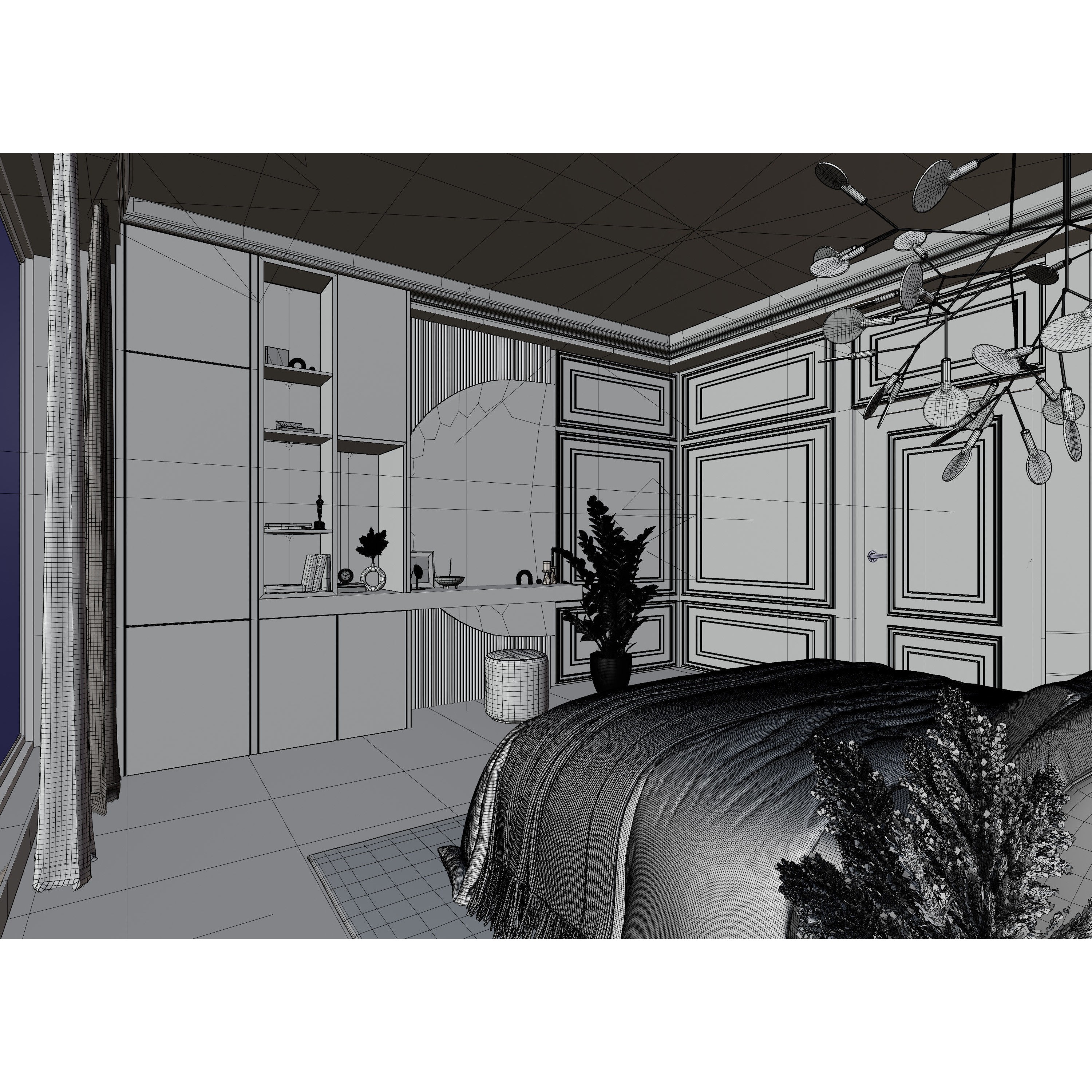 Photorealistic Bedroom Scene - Optimized 3D Model - View 15