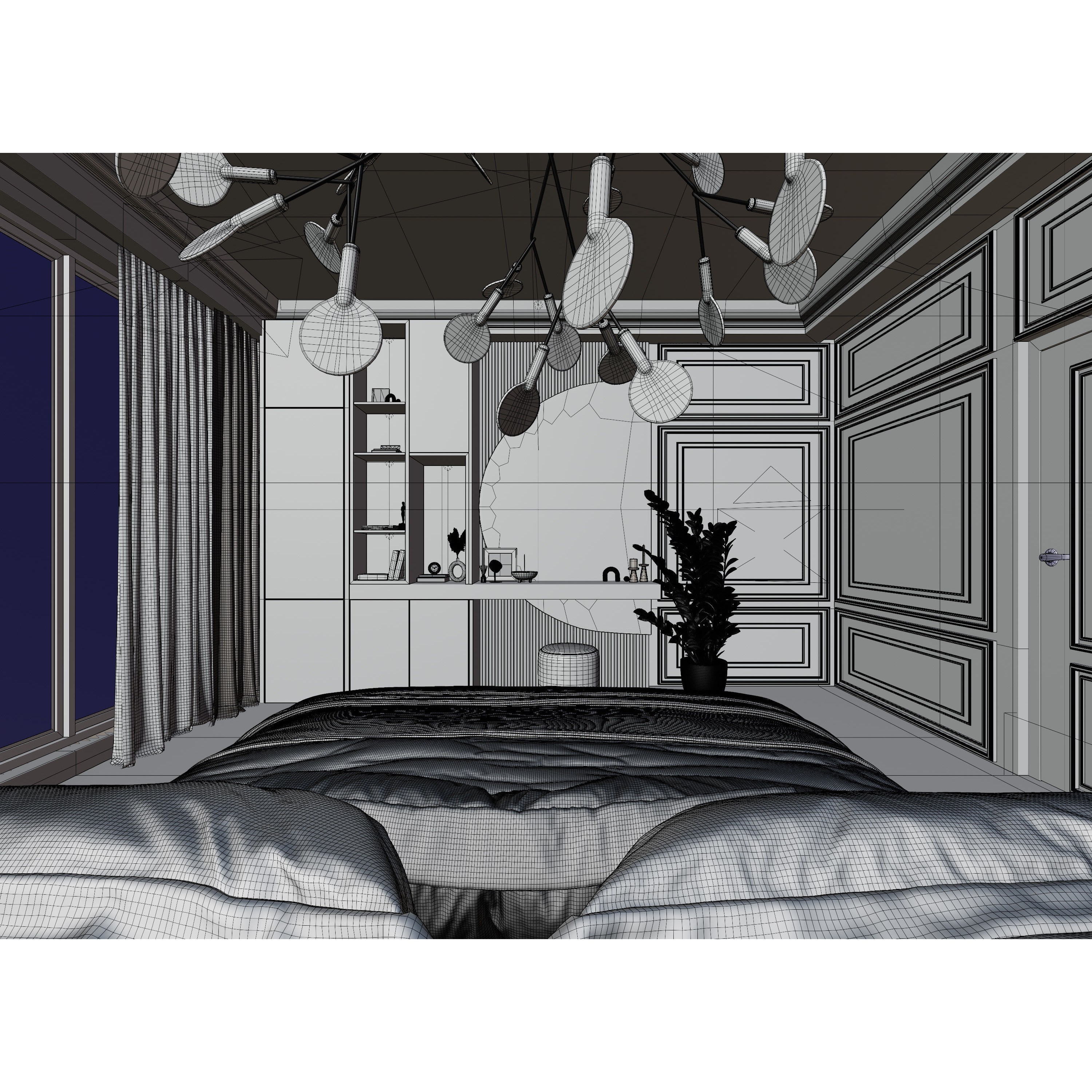Photorealistic Bedroom Scene - Optimized 3D Model - View 17