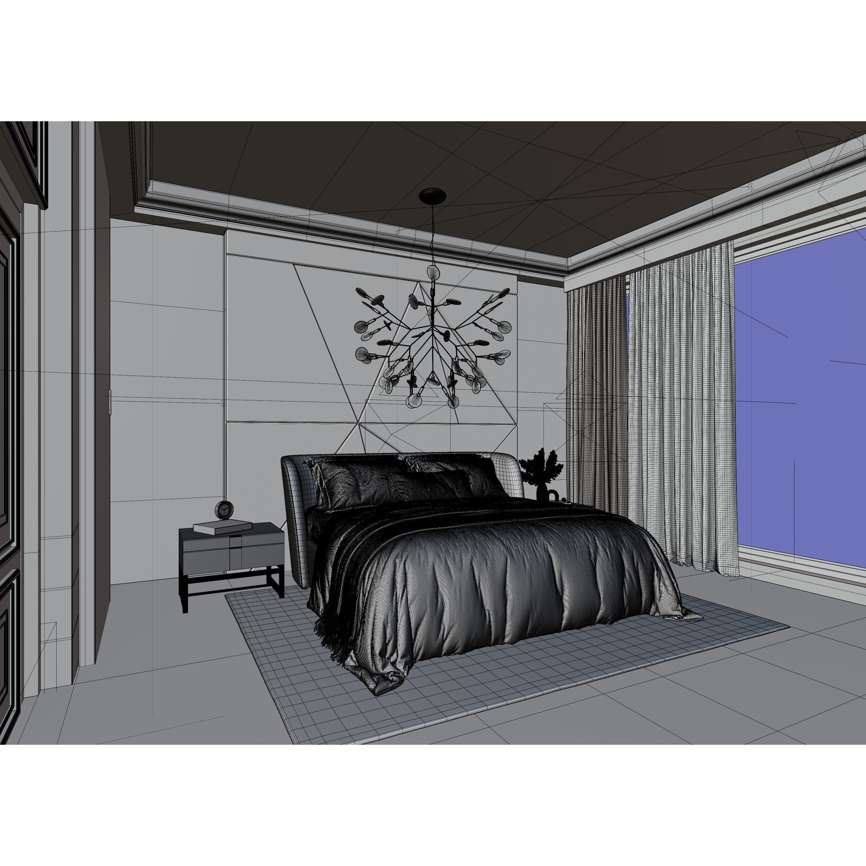 Photorealistic Bedroom Scene - Optimized 3D Model - View 9