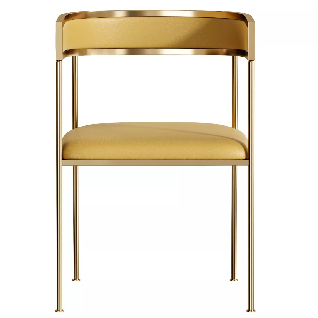 Glam Velvet Dining Chair 3D Model – Luxury Upholstered Design, FBX, OBJ - View 7