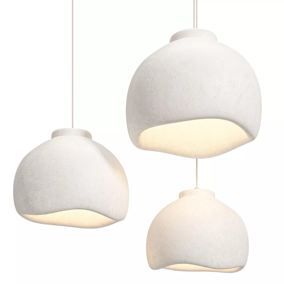 Modern Resin Bells Pendant Light 3D Model – High Poly, Corona Render, OBJ - View 2