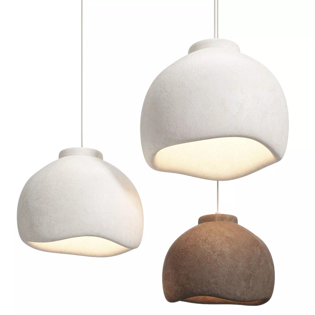Modern Resin Bells Pendant Light 3D Model – High Poly, Corona Render, OBJ - View 3