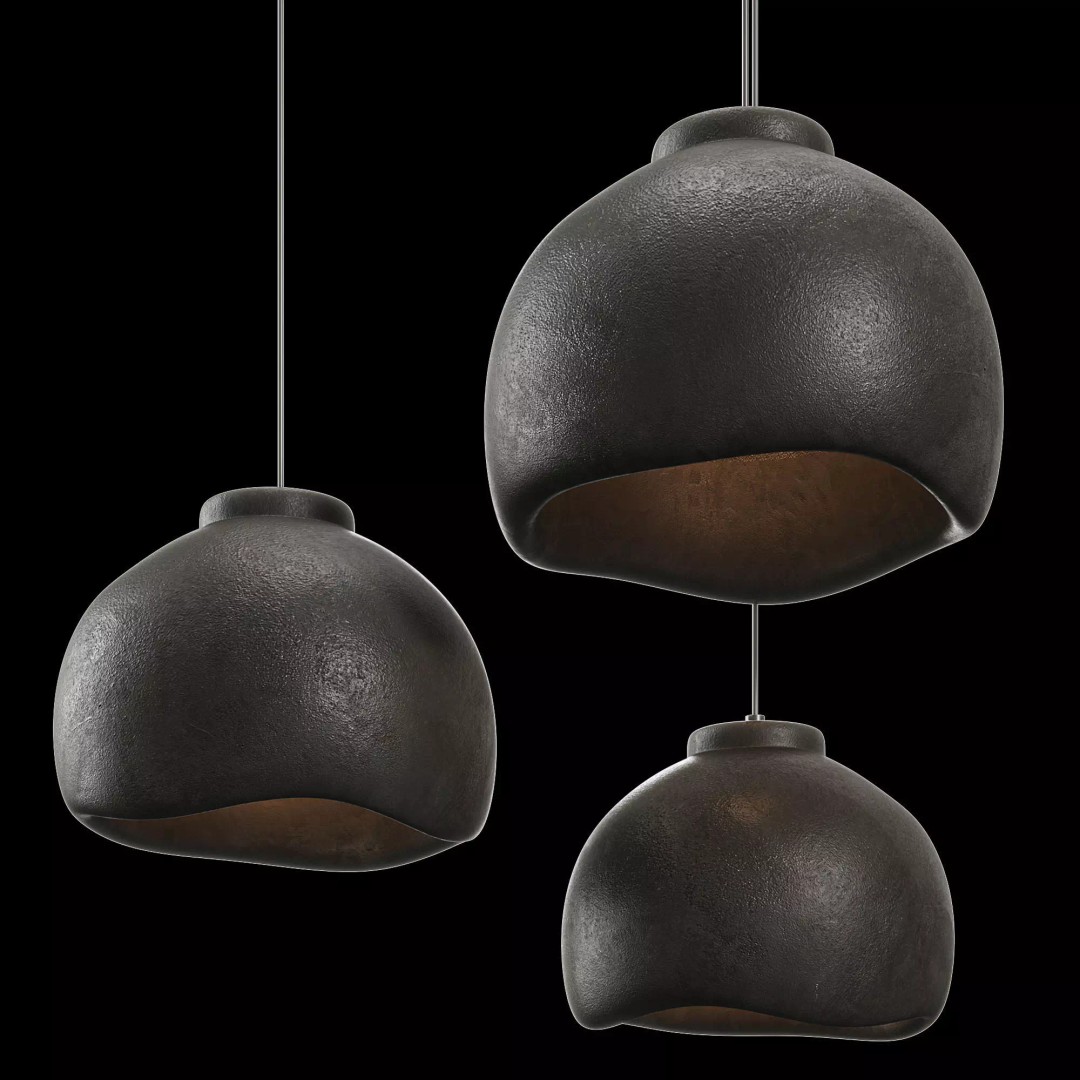 Modern Resin Bells Pendant Light 3D Model – High Poly, Corona Render, OBJ - View 4