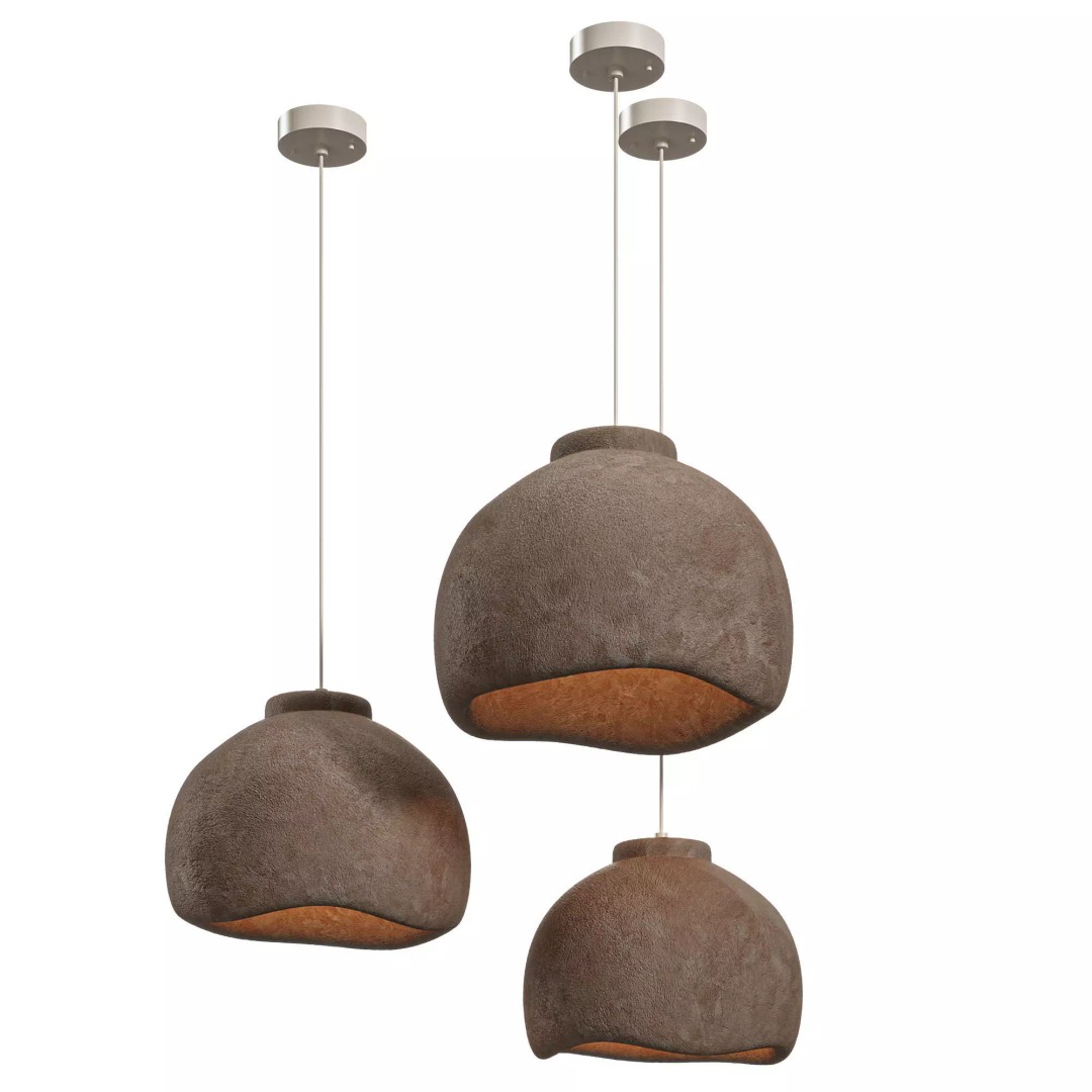 Modern Resin Bells Pendant Light 3D Model – High Poly, Corona Render, OBJ - View 5