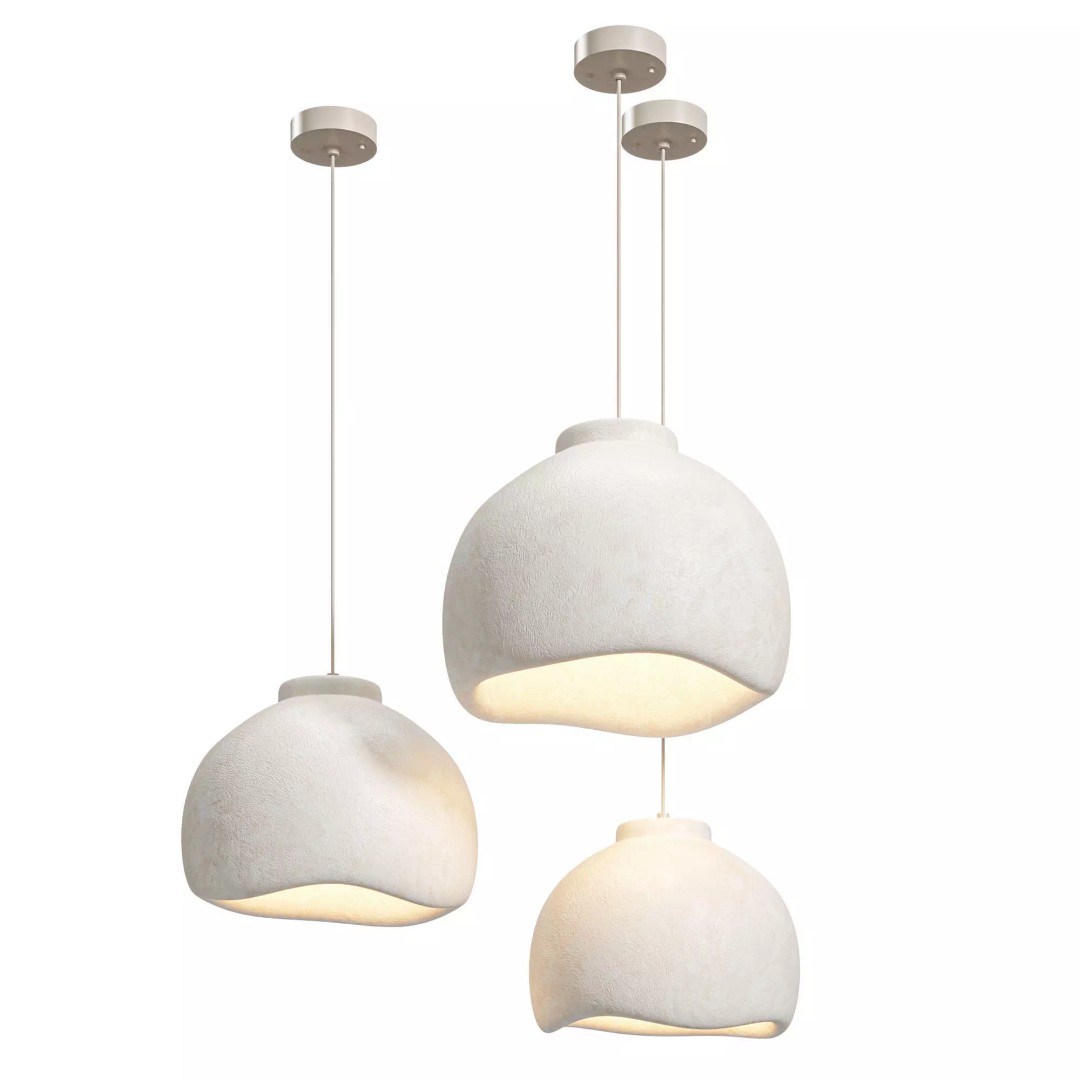 Modern Resin Bells Pendant Light 3D Model – High Poly, Corona Render, OBJ - View 6
