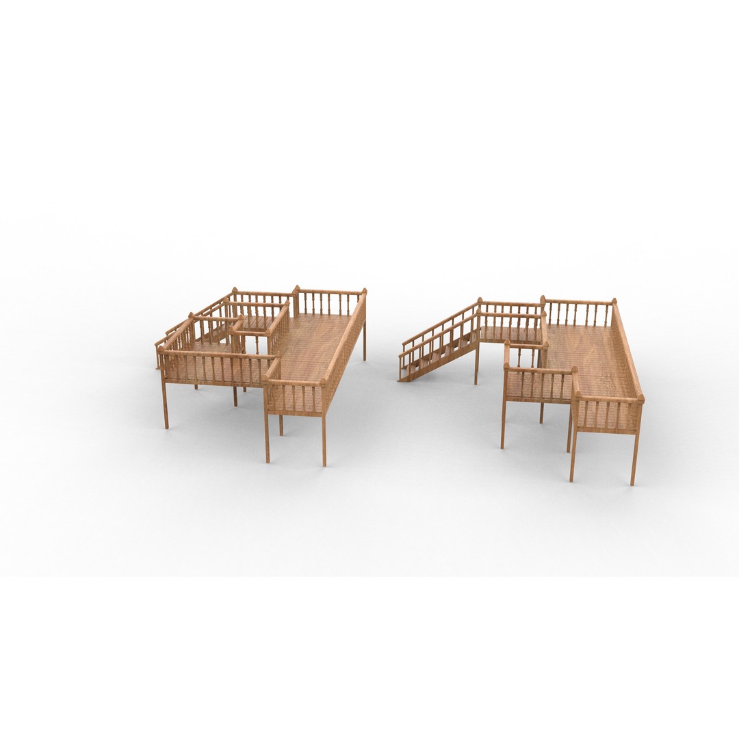 Wooden Deck 3D Model – High Poly PBR Game Asset, FBX, OBJ - View 12