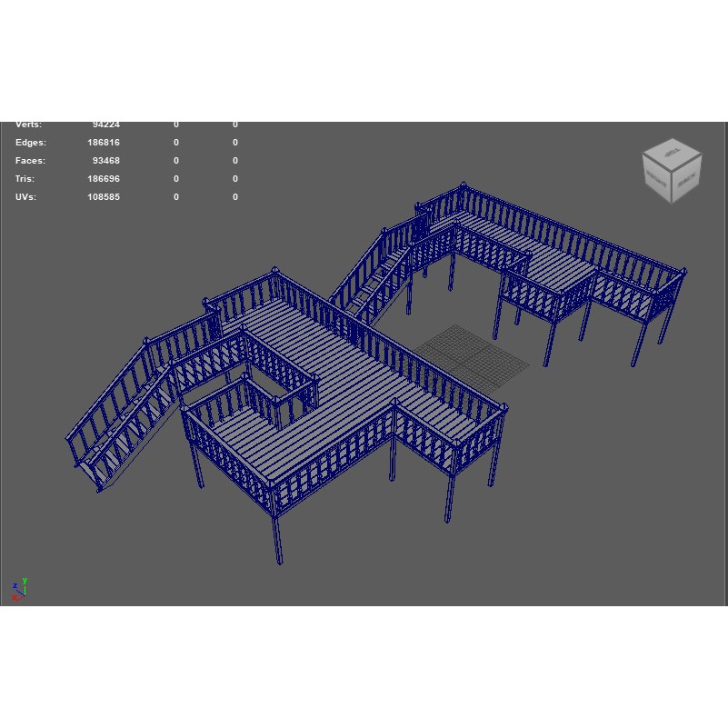 Wooden Deck 3D Model – High Poly PBR Game Asset, FBX, OBJ - View 15