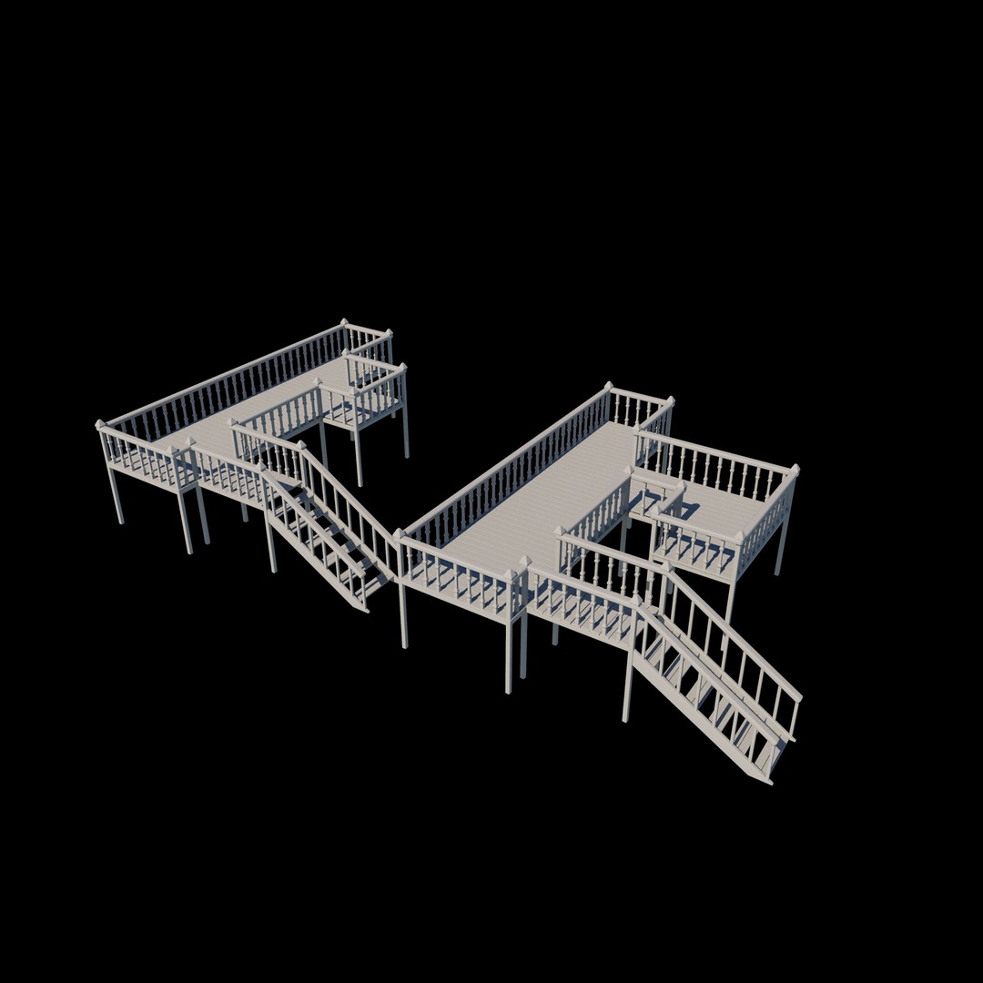 Wooden Deck 3D Model – High Poly PBR Game Asset, FBX, OBJ - View 6