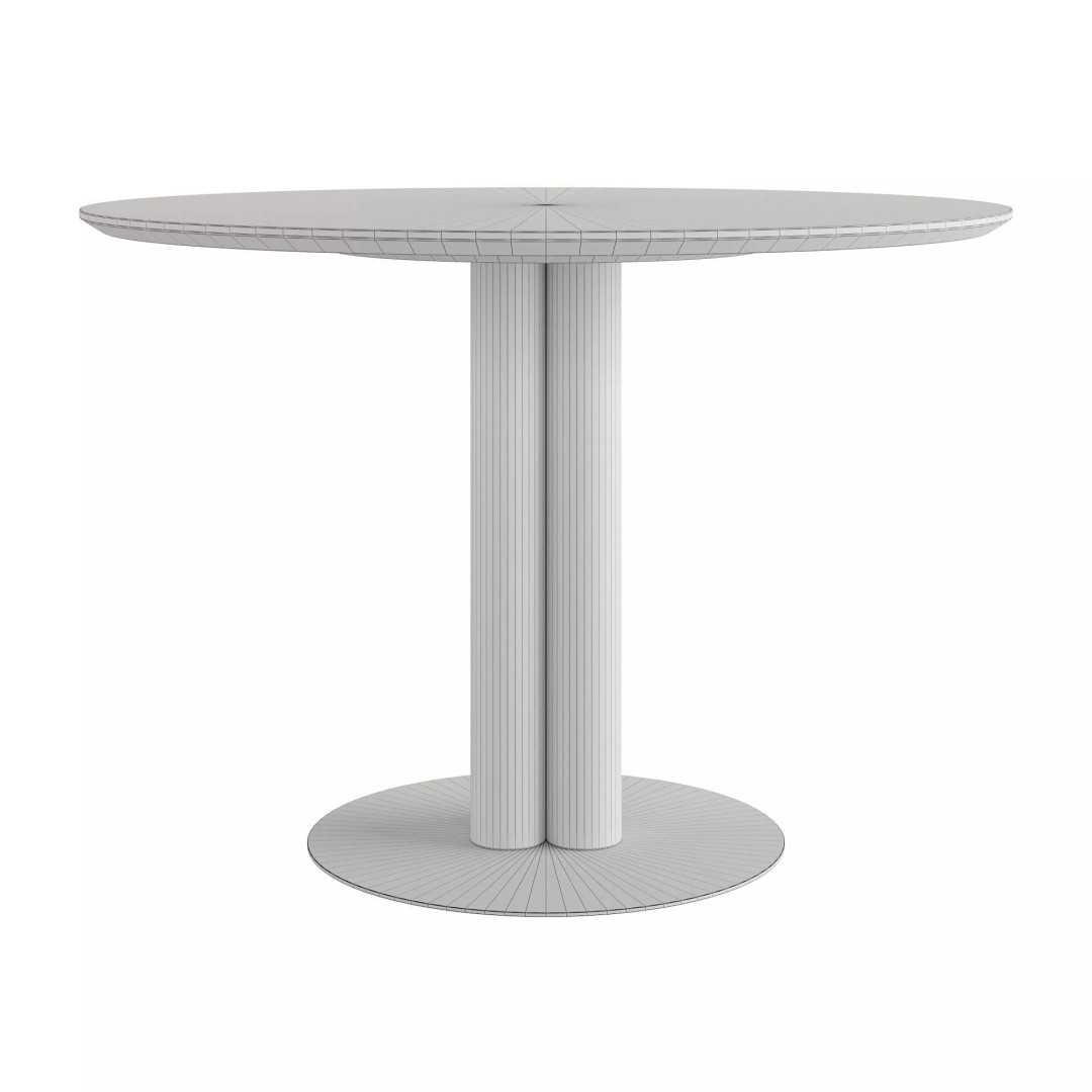 Cinnabon Dining Table 3D Model – Modern Round Kitchen Furniture, FBX, OBJ - View 6