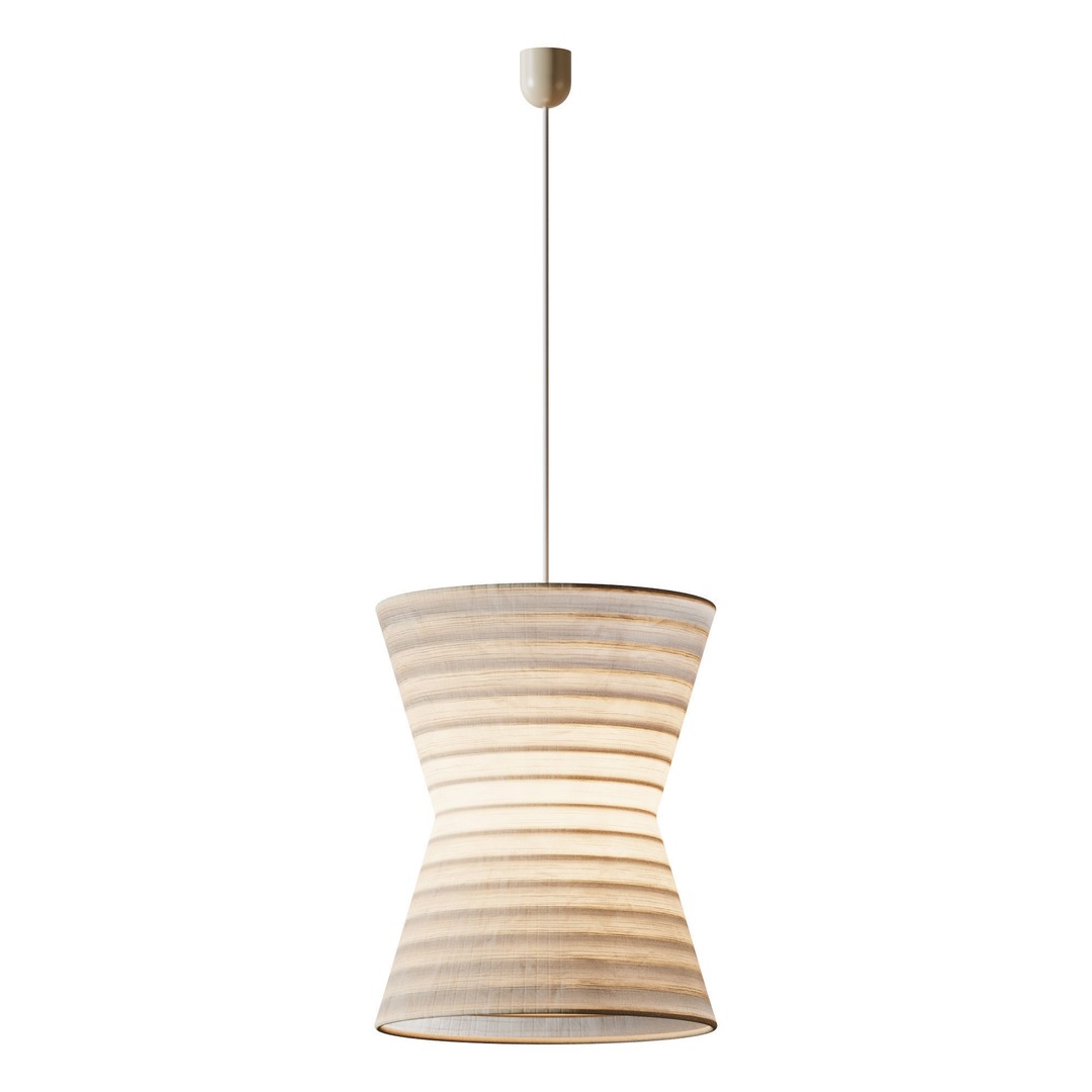Gifu Lantern Pendant Light 3D Model – Minimalist Japanese Design, FBX - View 3