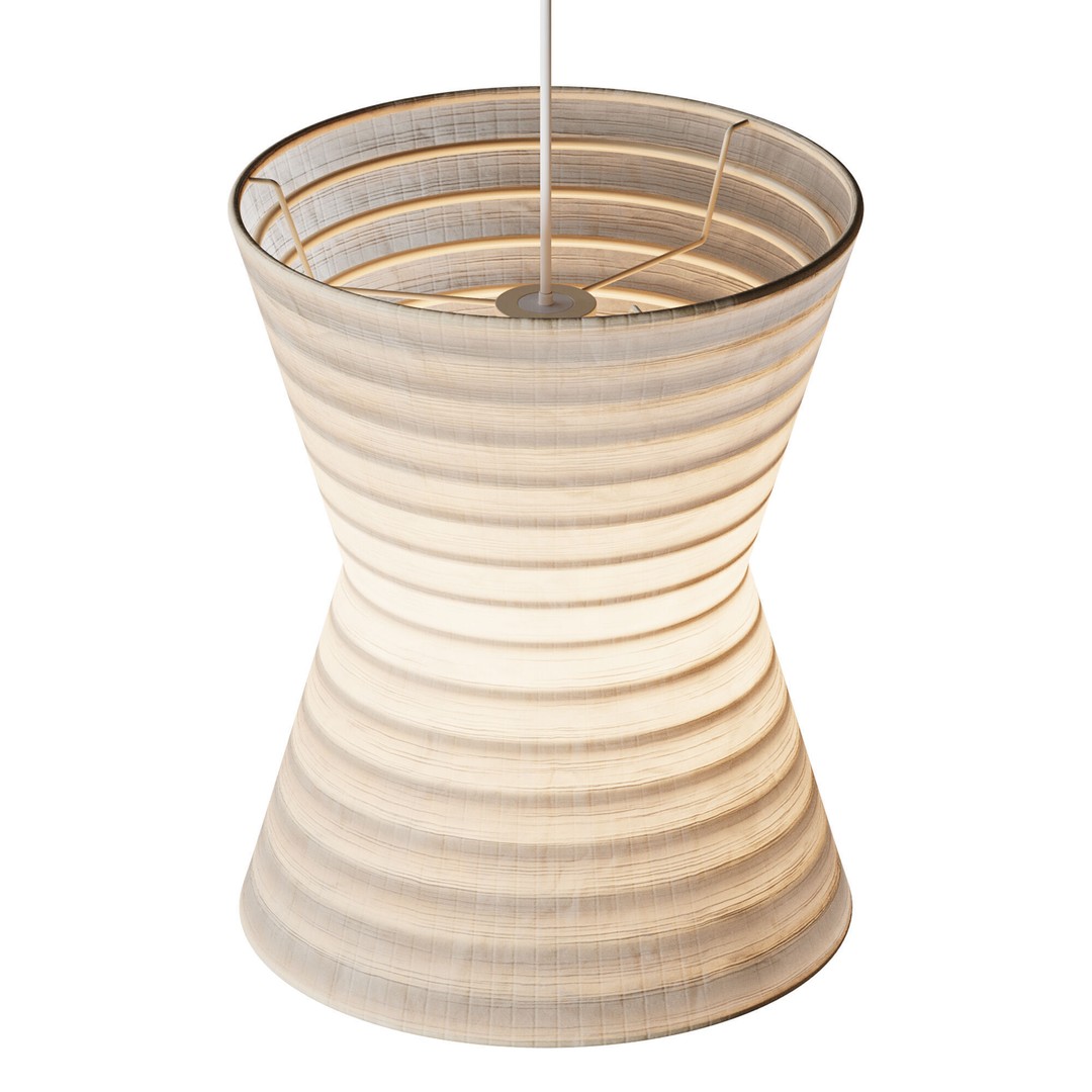Gifu Lantern Pendant Light 3D Model – Minimalist Japanese Design, FBX - View 4