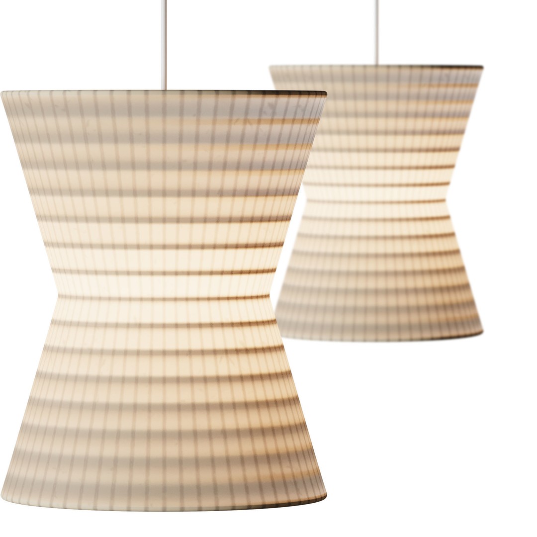 Gifu Lantern Pendant Light 3D Model – Minimalist Japanese Design, FBX - View 7