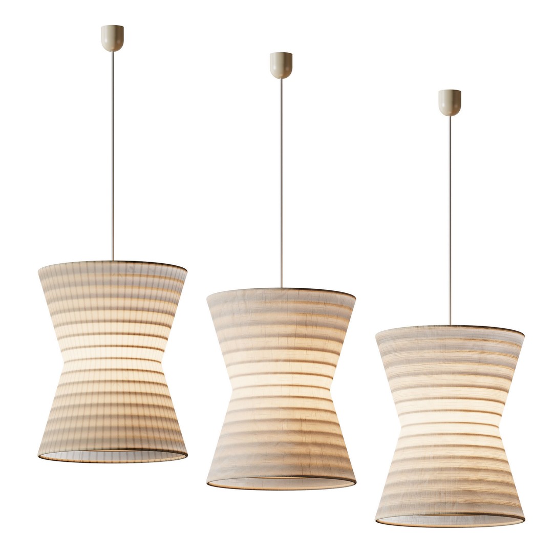 Gifu Lantern Pendant Light 3D Model – Minimalist Japanese Design, FBX - View 9