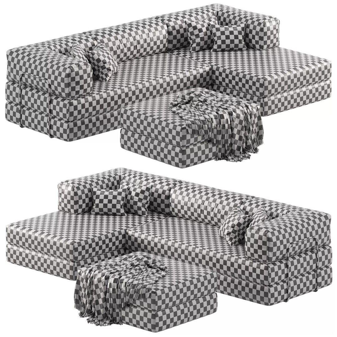 Frameless TEDDY Modular Corner Sofa 3D Model – Modern Design, OBJ & 3Ds Max Formats