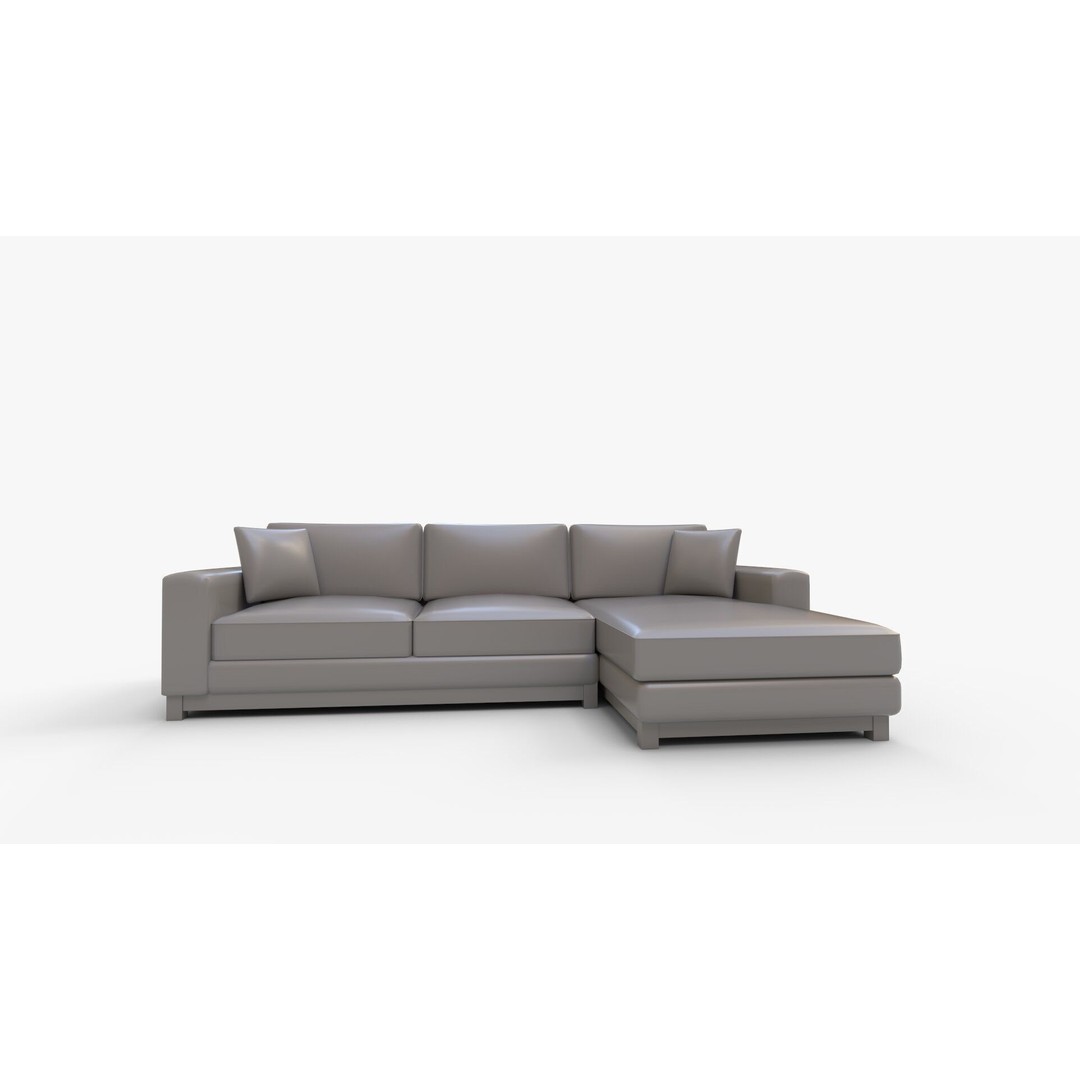 Gather Petite Wood Base Sectional 3D Model – High-Quality PBR Asset for Interior Design - View 11
