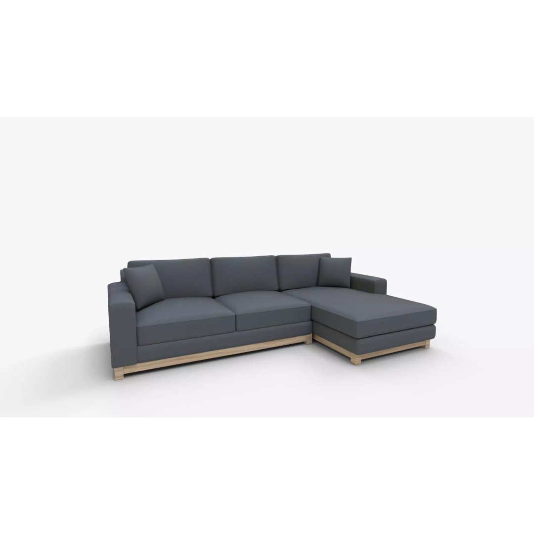 Gather Petite Wood Base Sectional 3D Model – High-Quality PBR Asset for Interior Design - View 2