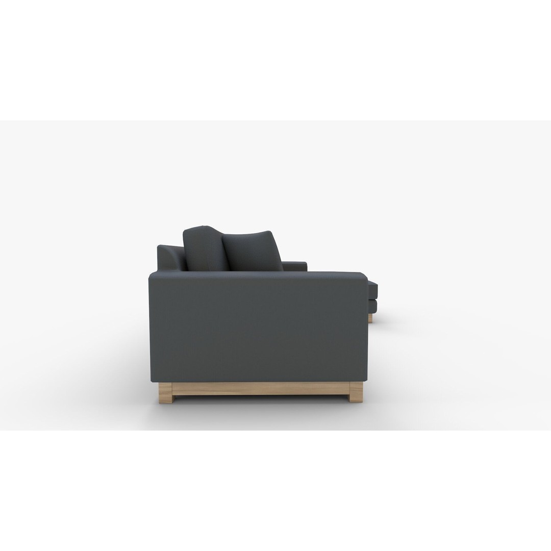 Gather Petite Wood Base Sectional 3D Model – High-Quality PBR Asset for Interior Design - View 3