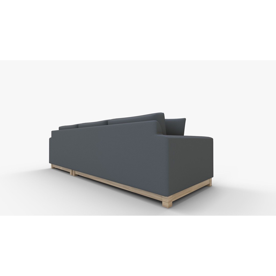 Gather Petite Wood Base Sectional 3D Model – High-Quality PBR Asset for Interior Design - View 4