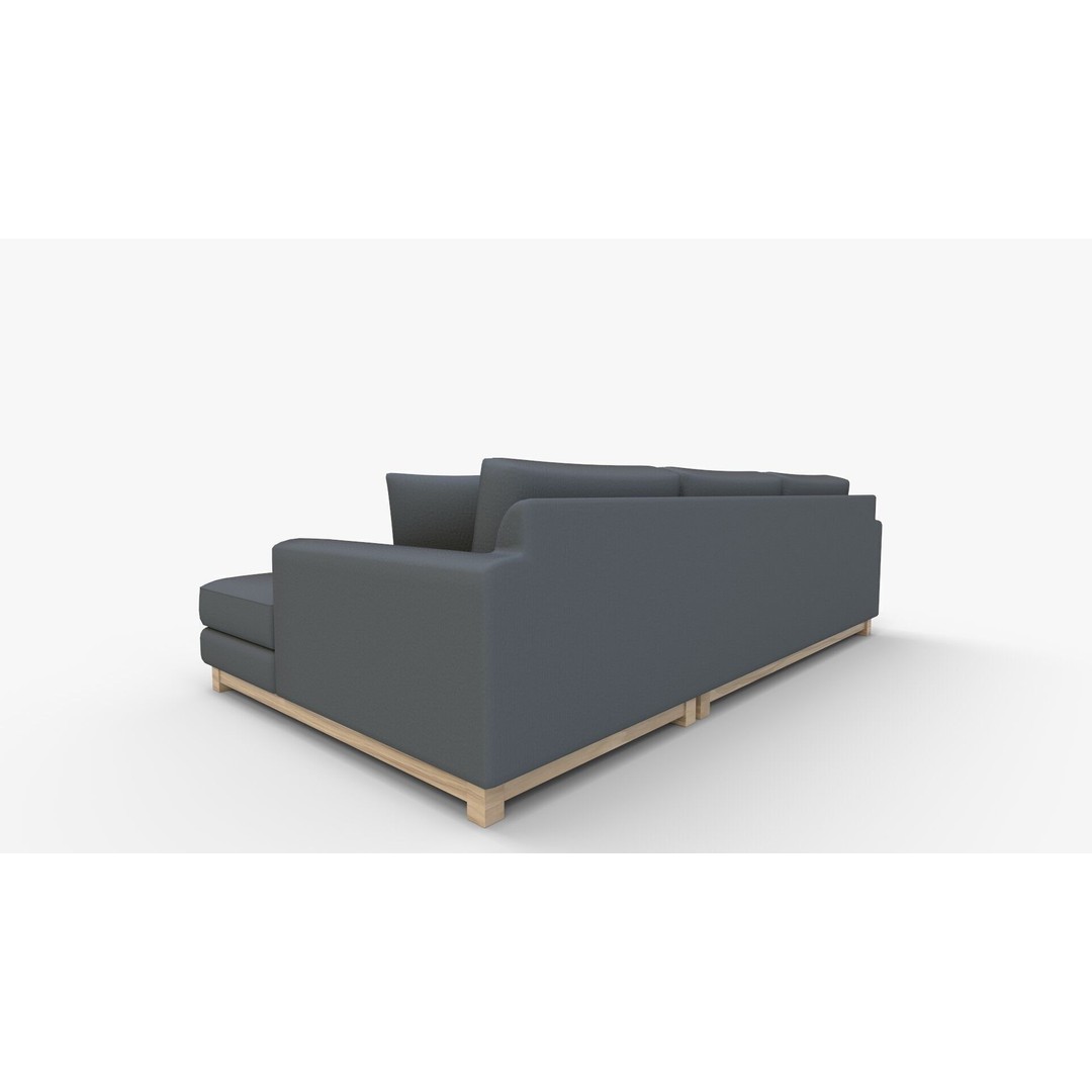 Gather Petite Wood Base Sectional 3D Model – High-Quality PBR Asset for Interior Design - View 6