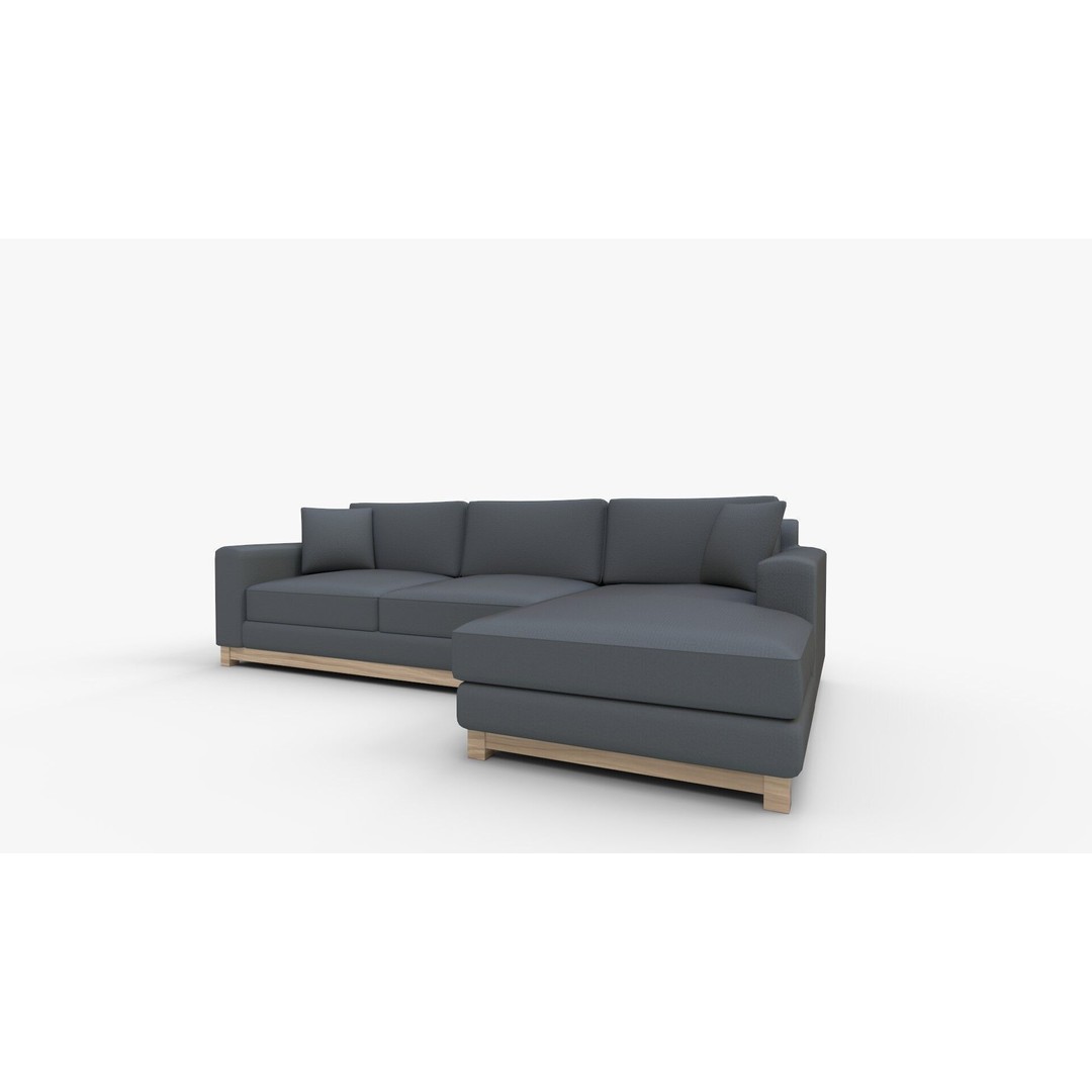 Gather Petite Wood Base Sectional 3D Model – High-Quality PBR Asset for Interior Design - View 8