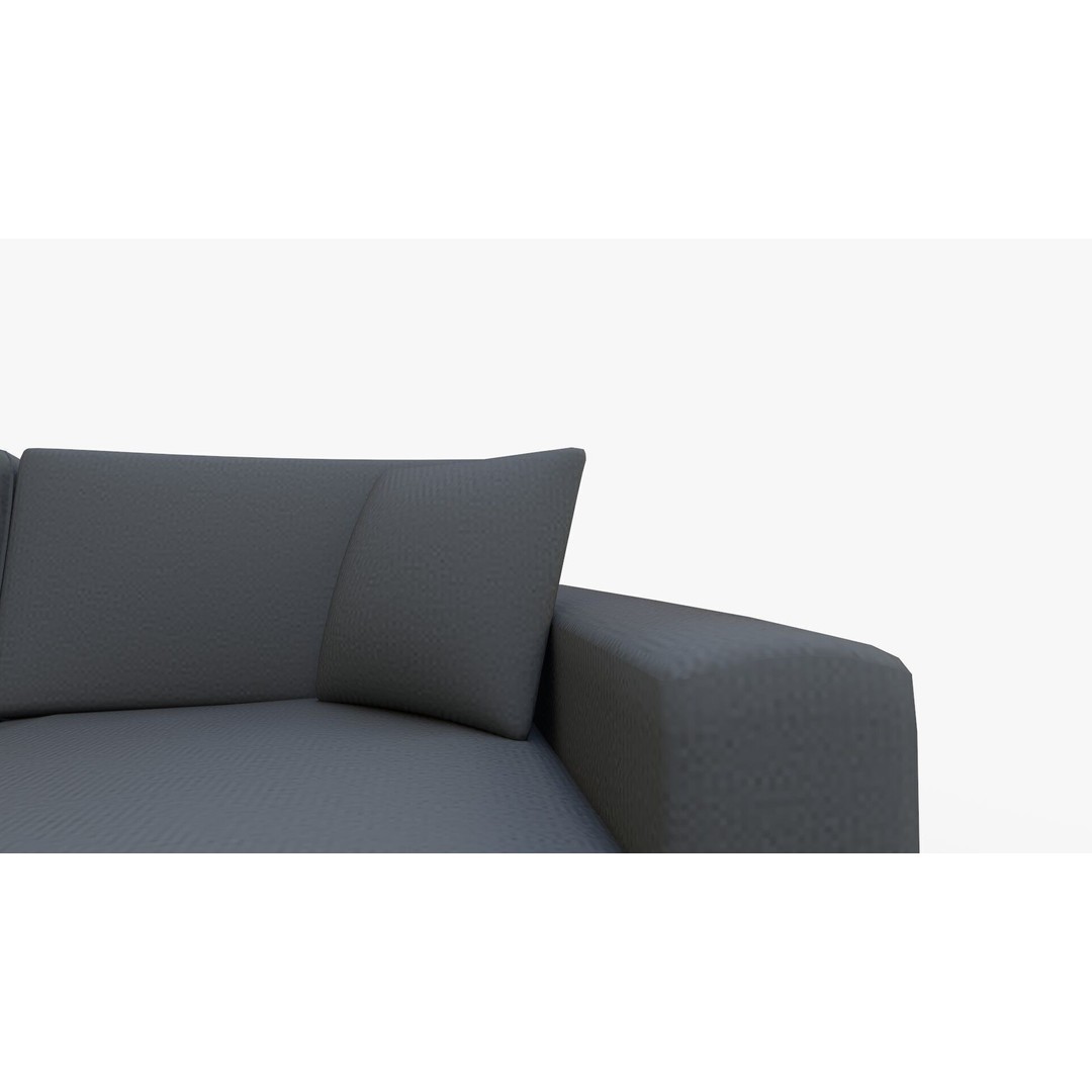 Gather Petite Wood Base Sectional 3D Model – High-Quality PBR Asset for Interior Design - View 9