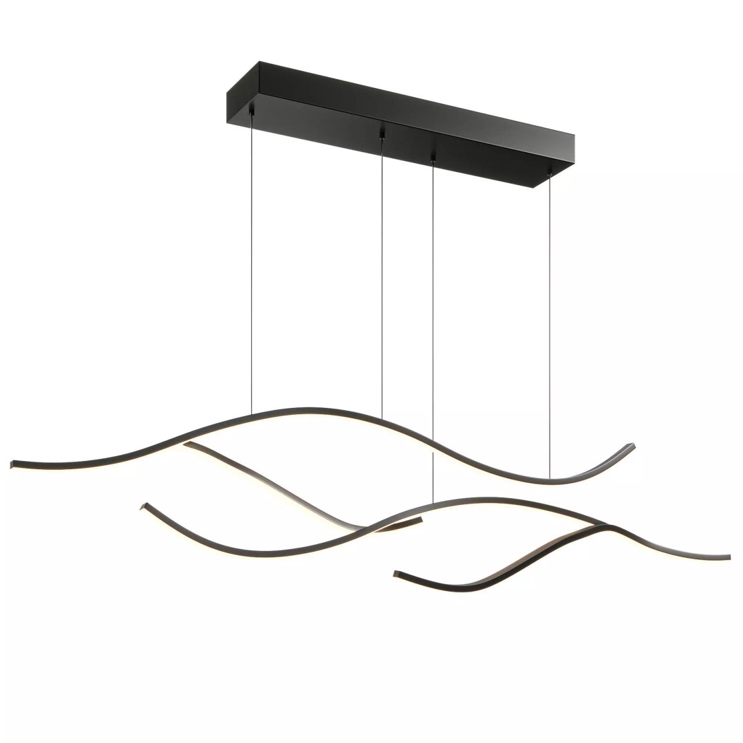 Louise Modern Wave Pendant Light 3D Model – High Poly Interior Lamp, OBJ - View 4