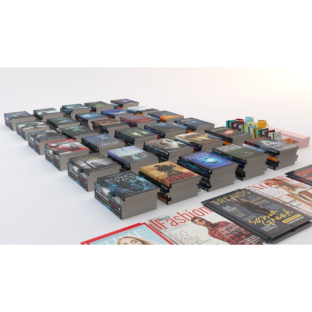 Bookstore 3D Model – Detailed Interior Asset with Books and Accessories - View 13