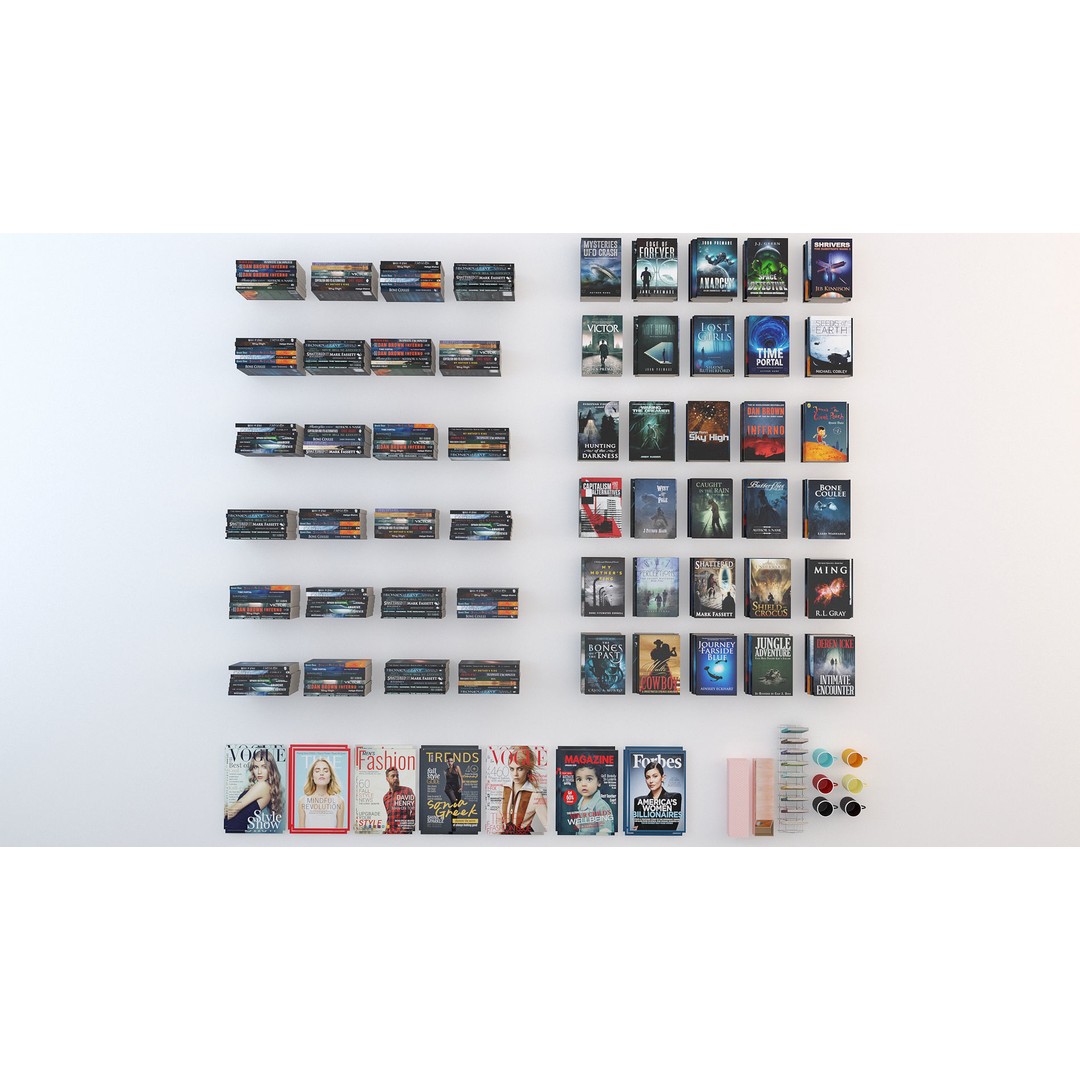 Bookstore 3D Model – Detailed Interior Asset with Books and Accessories - View 14