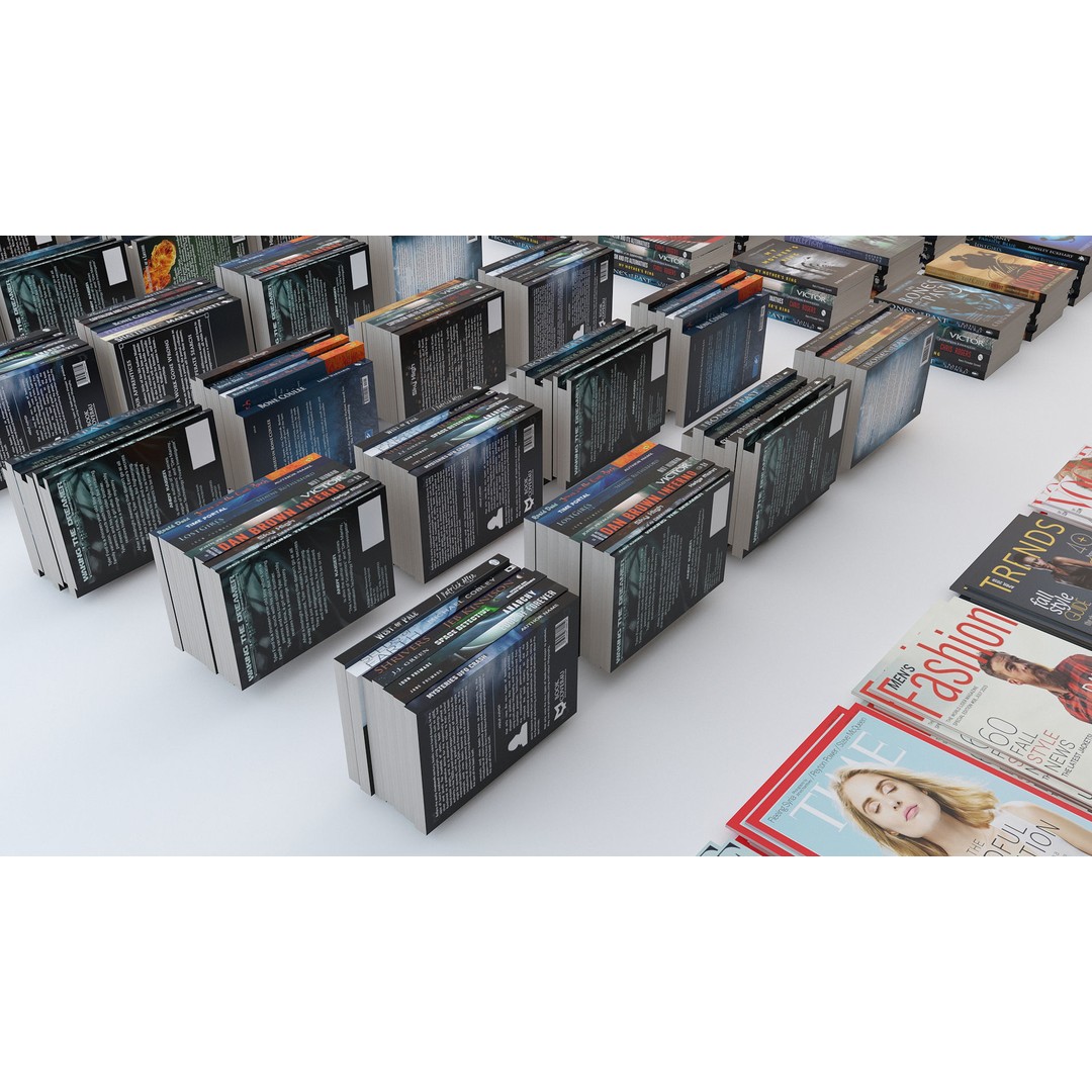 Bookstore 3D Model – Detailed Interior Asset with Books and Accessories - View 16