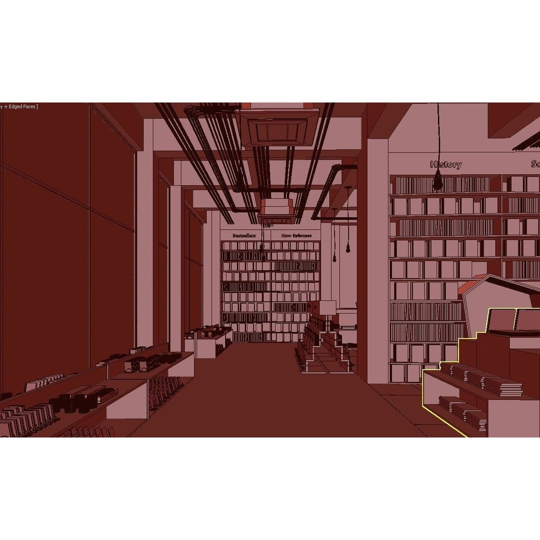 Bookstore 3D Model – Detailed Interior Asset with Books and Accessories - View 20