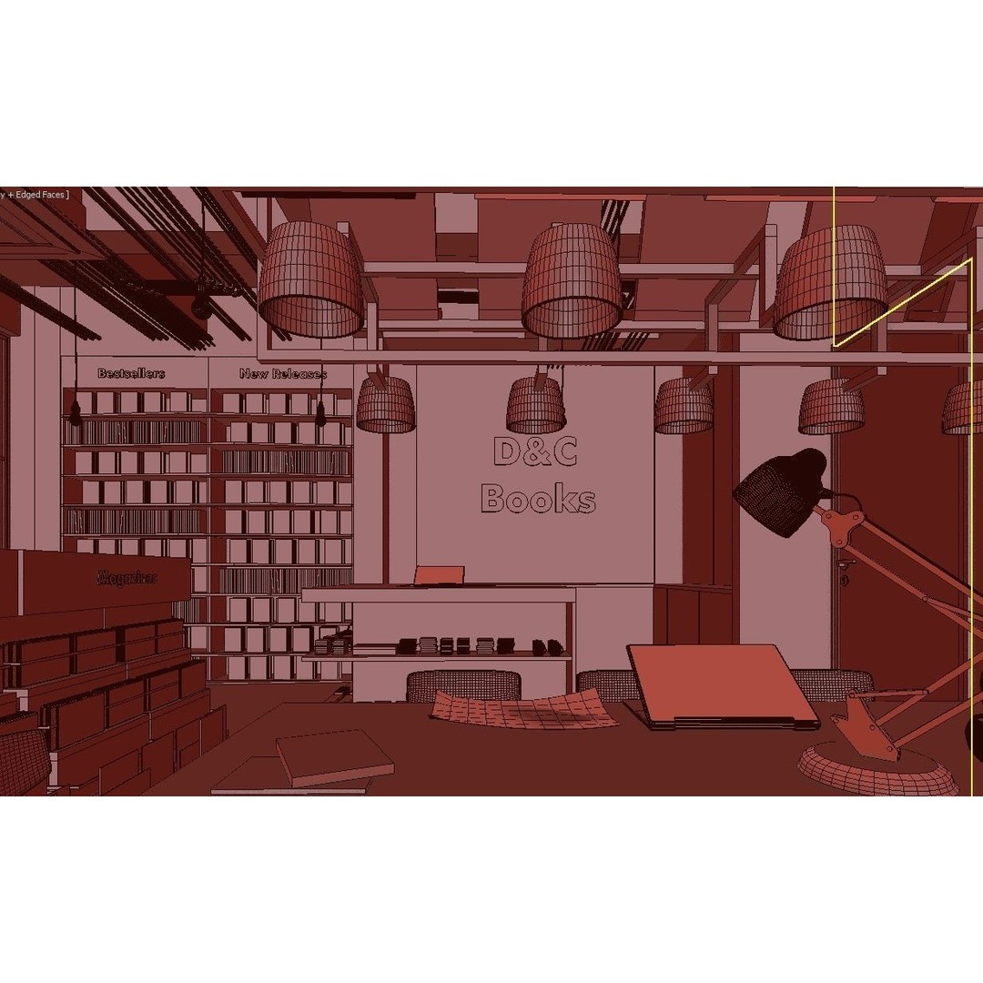 Bookstore 3D Model – Detailed Interior Asset with Books and Accessories - View 22