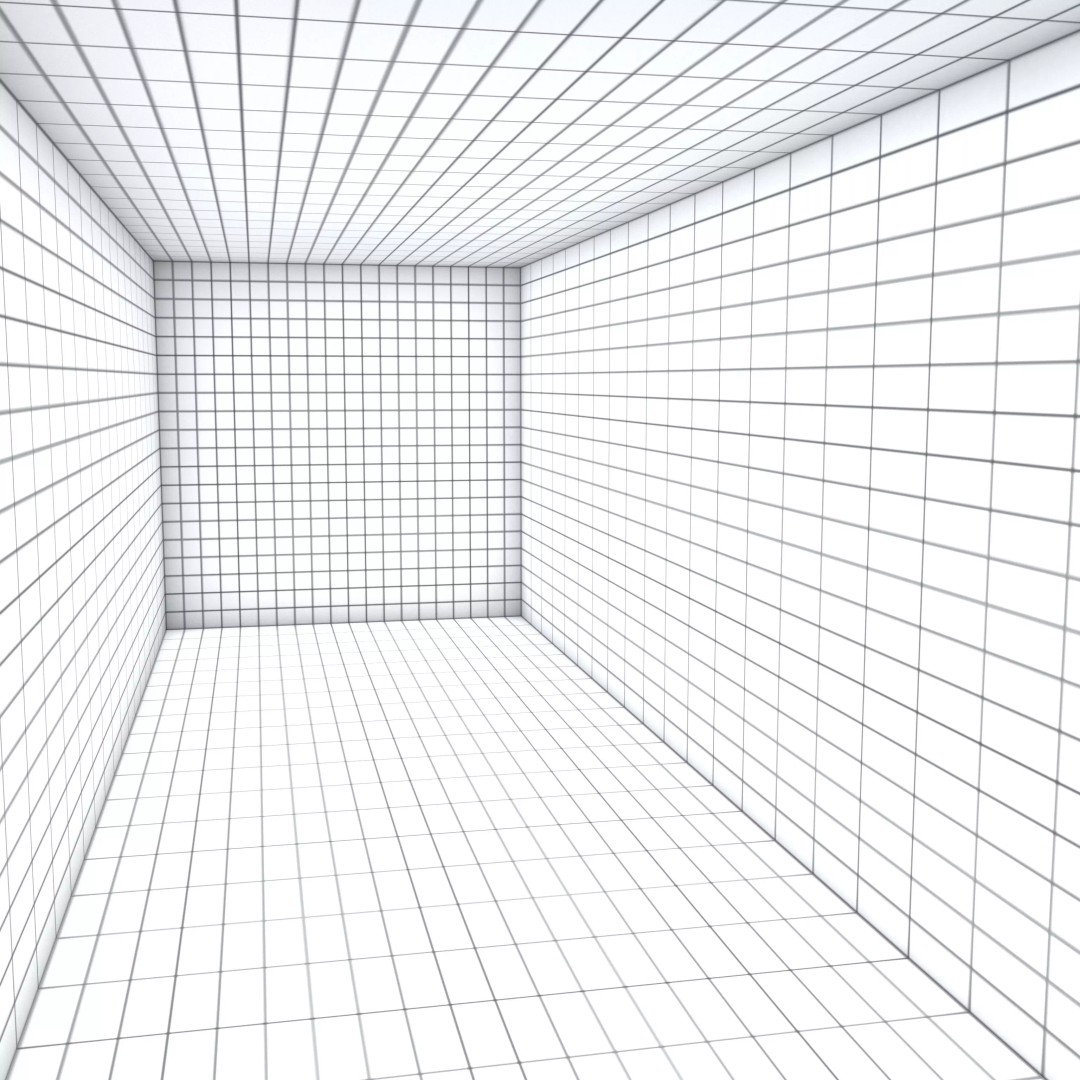 Grid Room Projection 3D Model – Low Poly Architectural Design, FBX - View 2