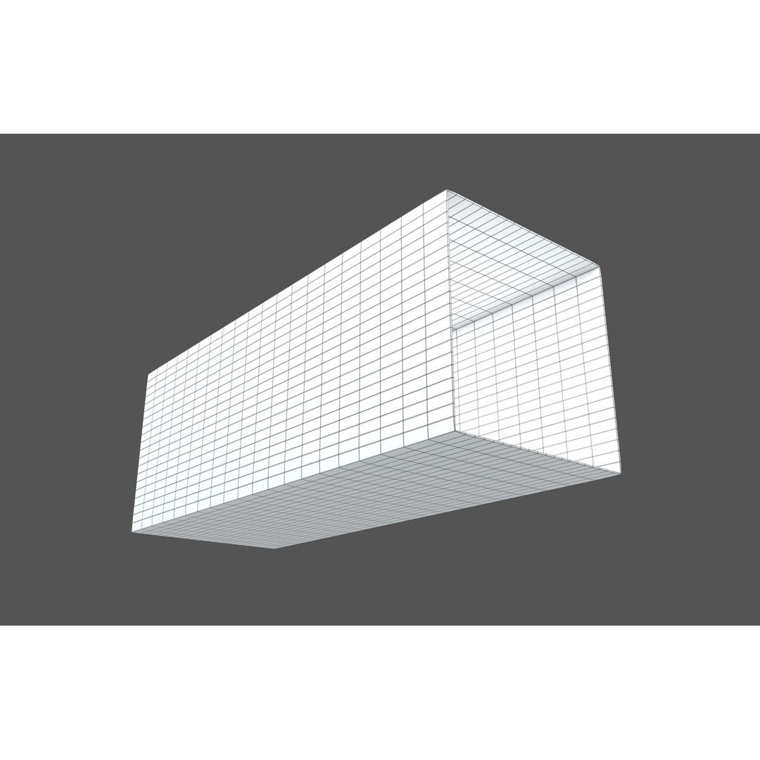 Grid Room Projection 3D Model – Low Poly Architectural Design, FBX - View 3