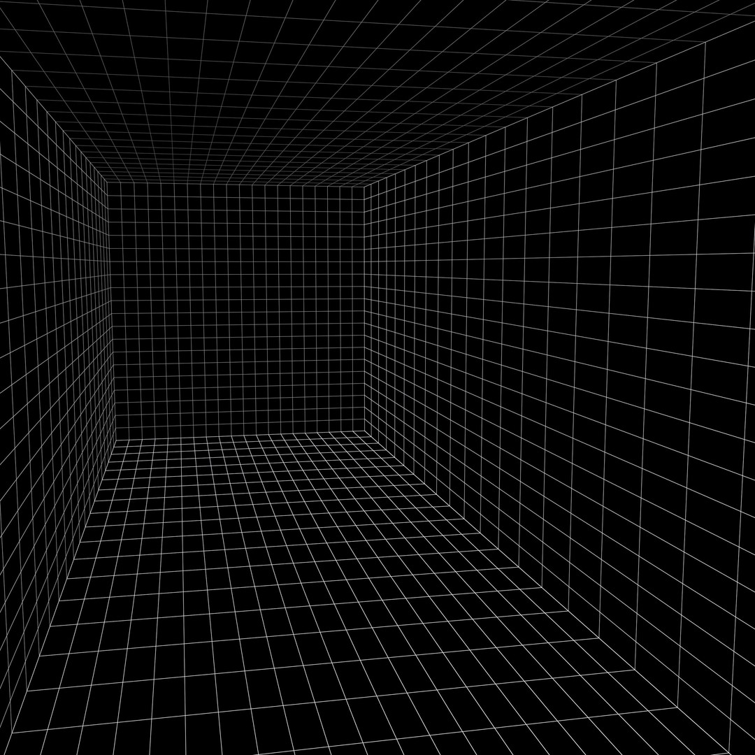 Grid Room Projection 3D Model – Low Poly Architectural Design, FBX - View 8