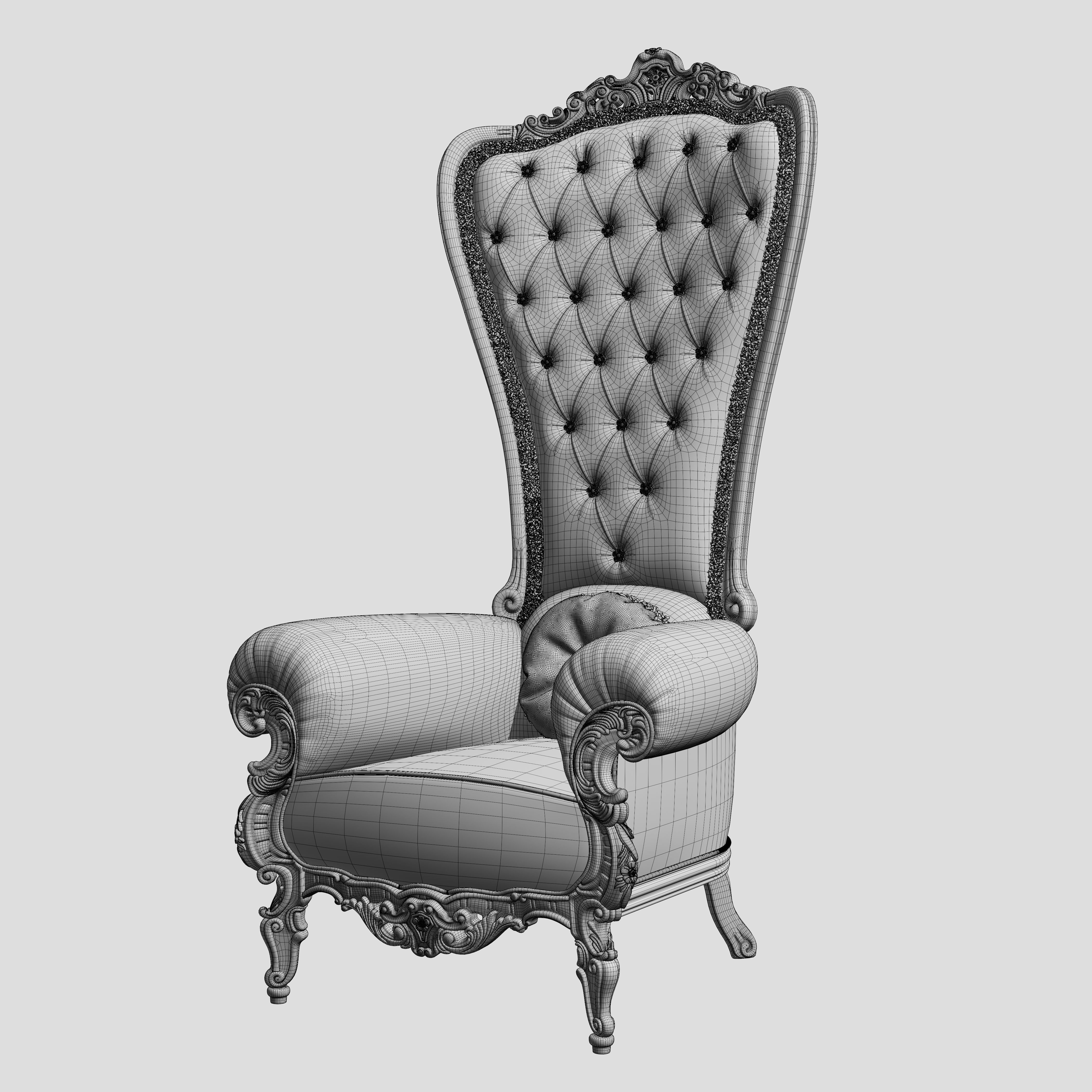 Throne Chair - Game-Ready 3D Model - View 14