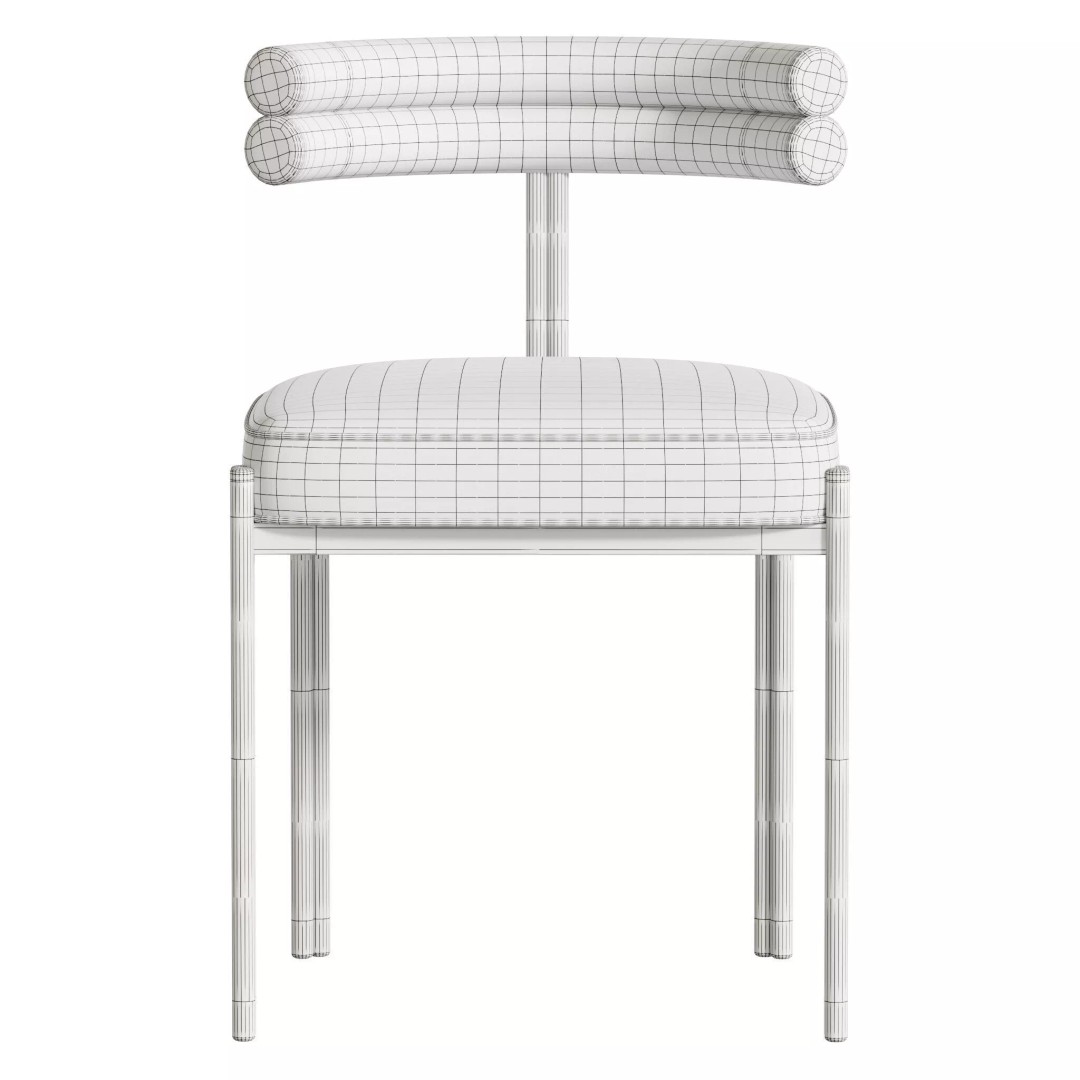 Industrial Velvet Dining Room Chair 3D Model – High Poly PBR Asset, FBX, OBJ