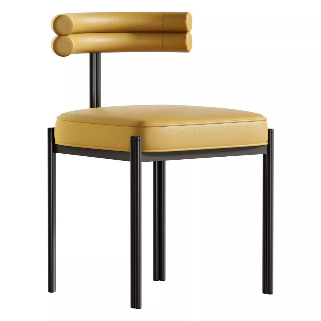 Industrial Velvet Dining Room Chair 3D Model – High Poly PBR Asset, FBX, OBJ - View 14