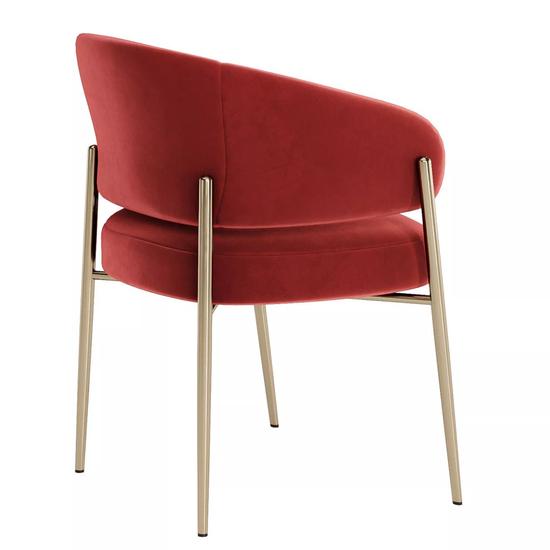 Linda Dining Chair 3D Model – Modern Fabric Seat with Textures - View 6