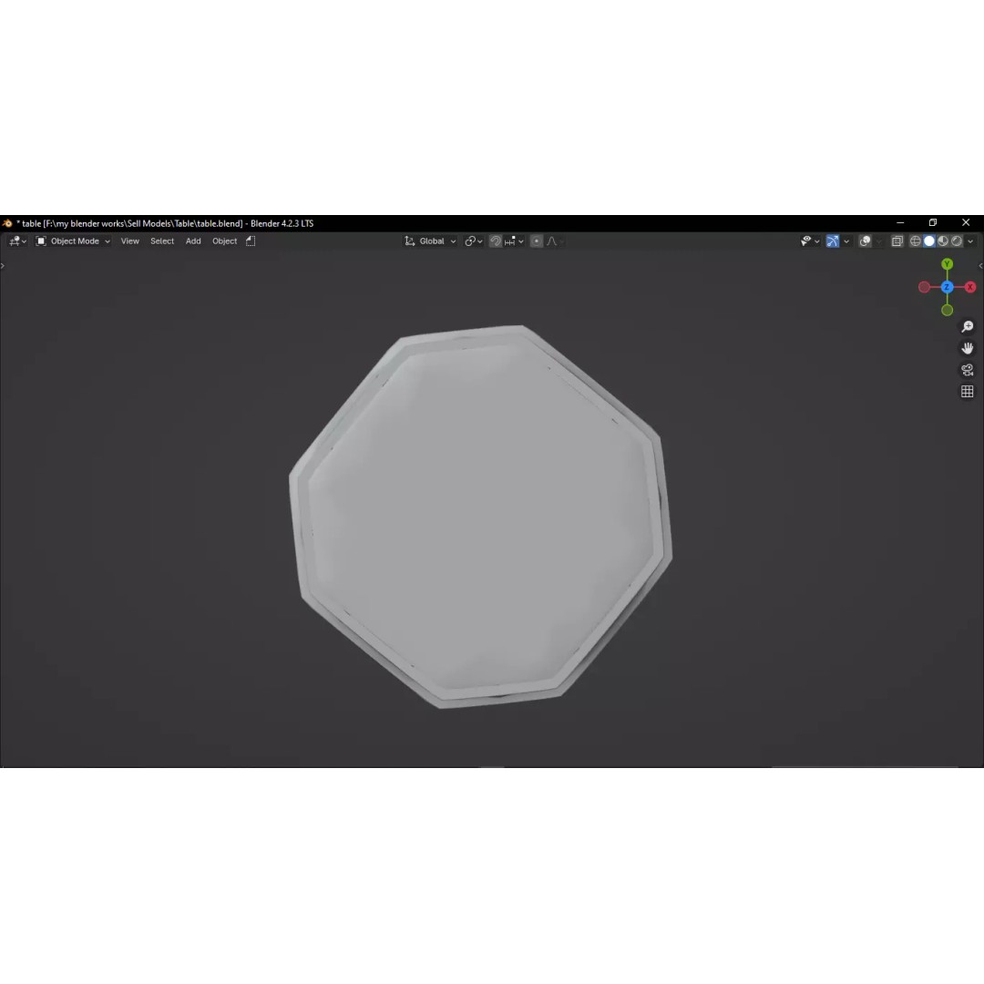 Table 3D Model – High Detailed PBR Furniture Asset, Blender, FBX - View 10