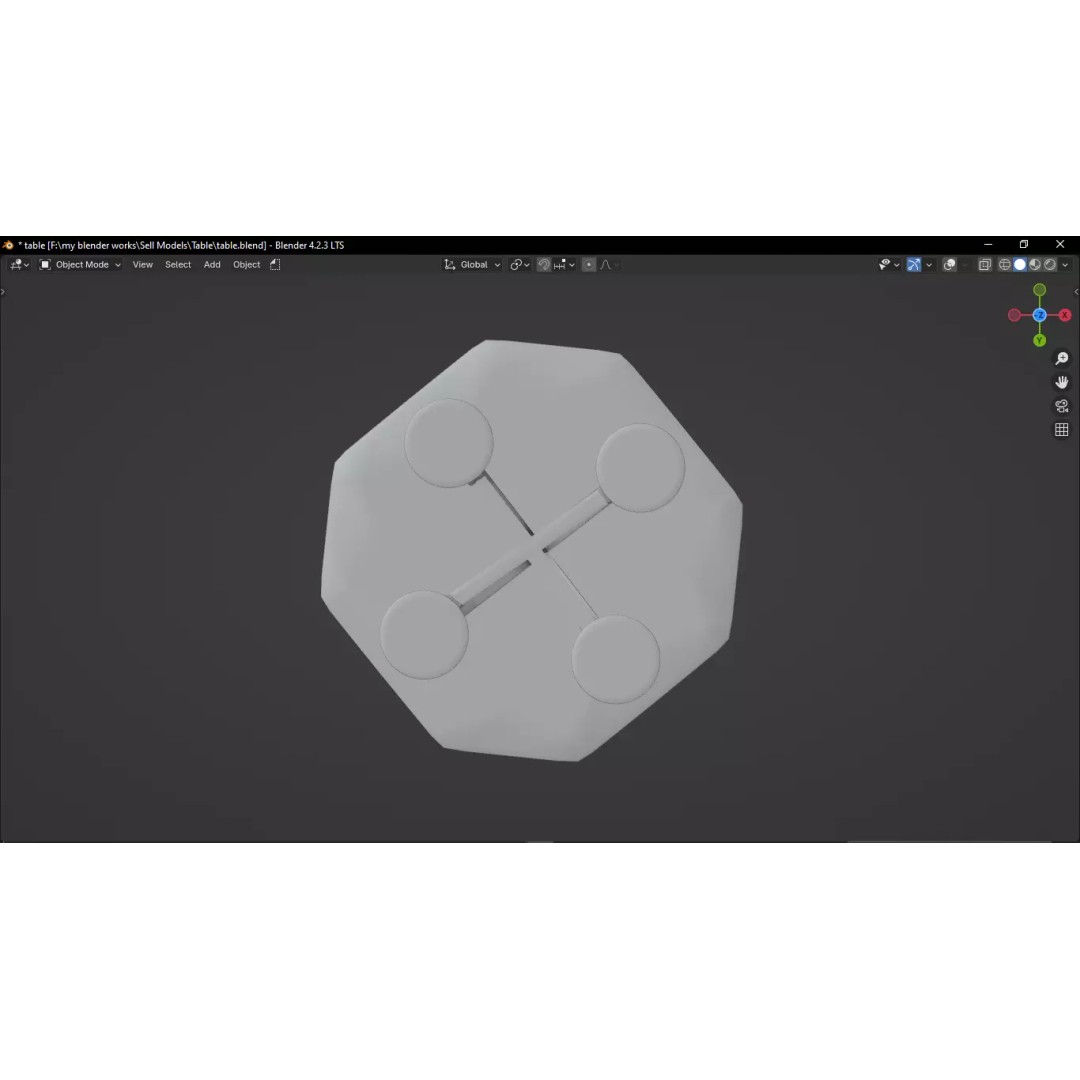 Table 3D Model – High Detailed PBR Furniture Asset, Blender, FBX - View 11
