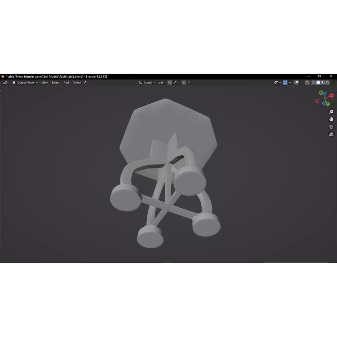 Table 3D Model – High Detailed PBR Furniture Asset, Blender, FBX - View 12