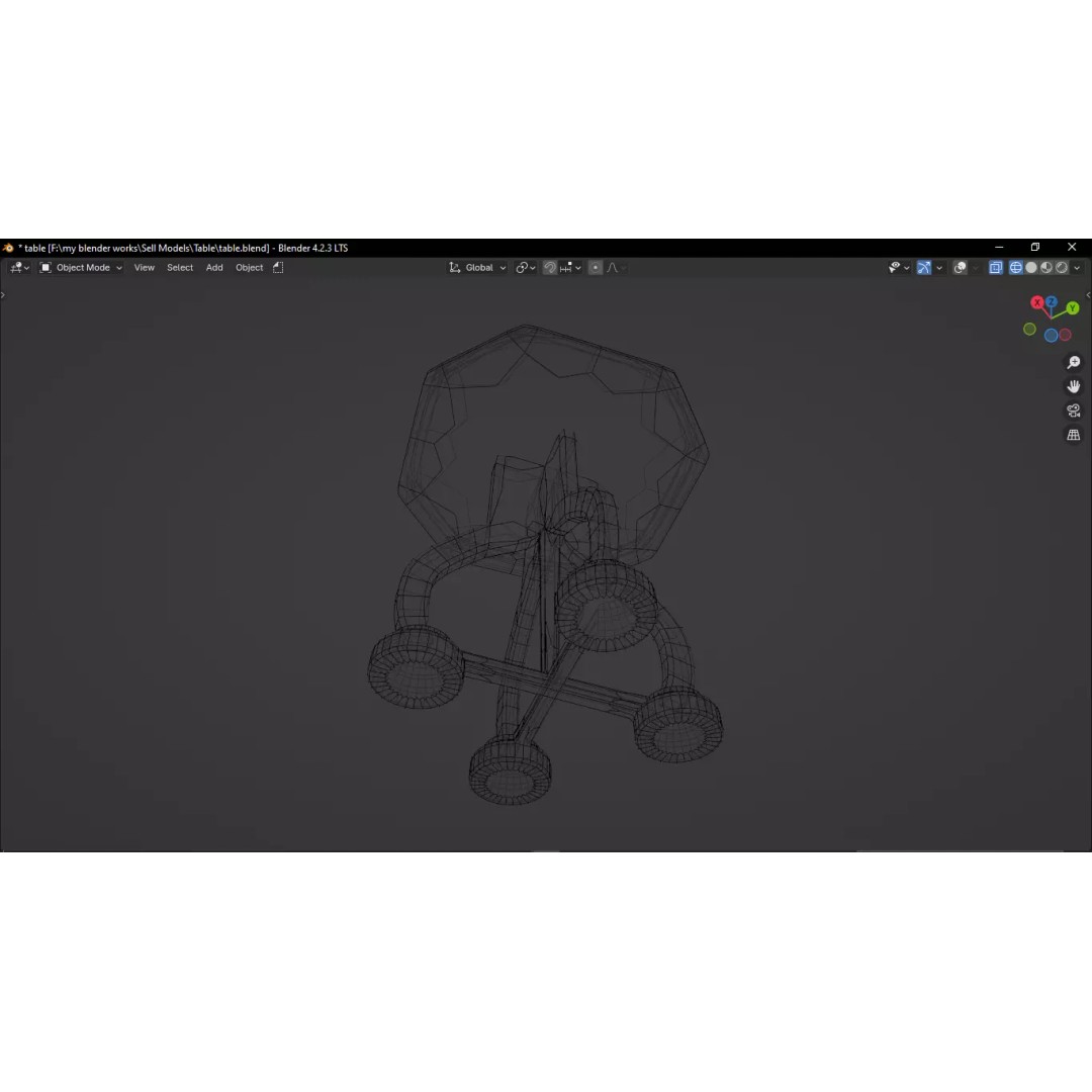 Table 3D Model – High Detailed PBR Furniture Asset, Blender, FBX - View 14