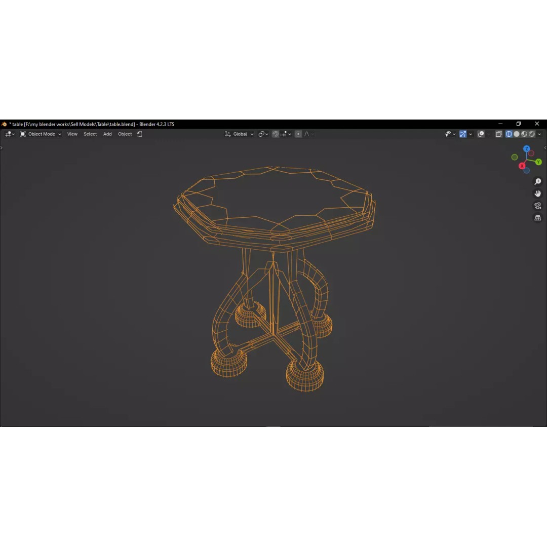 Table 3D Model – High Detailed PBR Furniture Asset, Blender, FBX - View 15