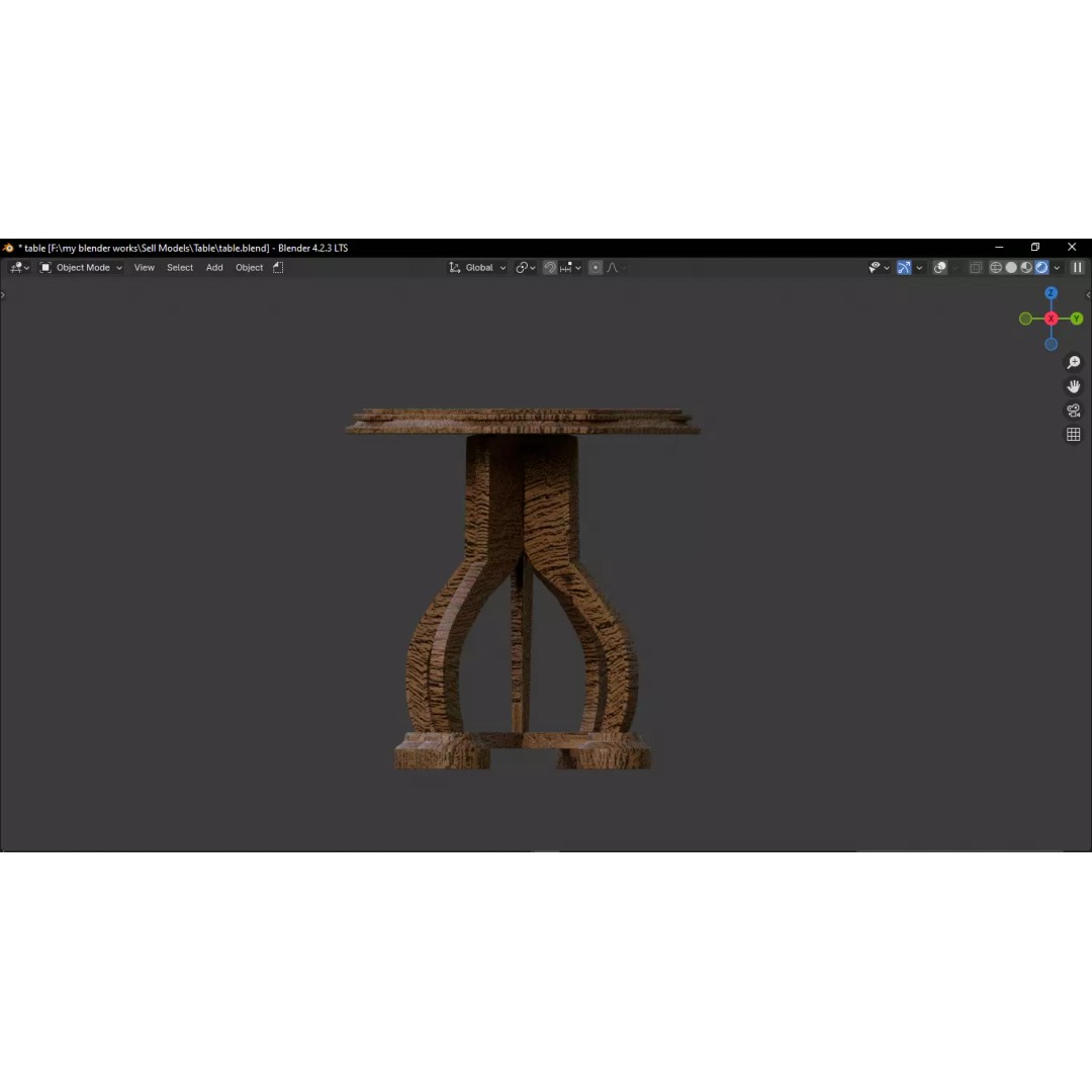 Table 3D Model – High Detailed PBR Furniture Asset, Blender, FBX - View 3